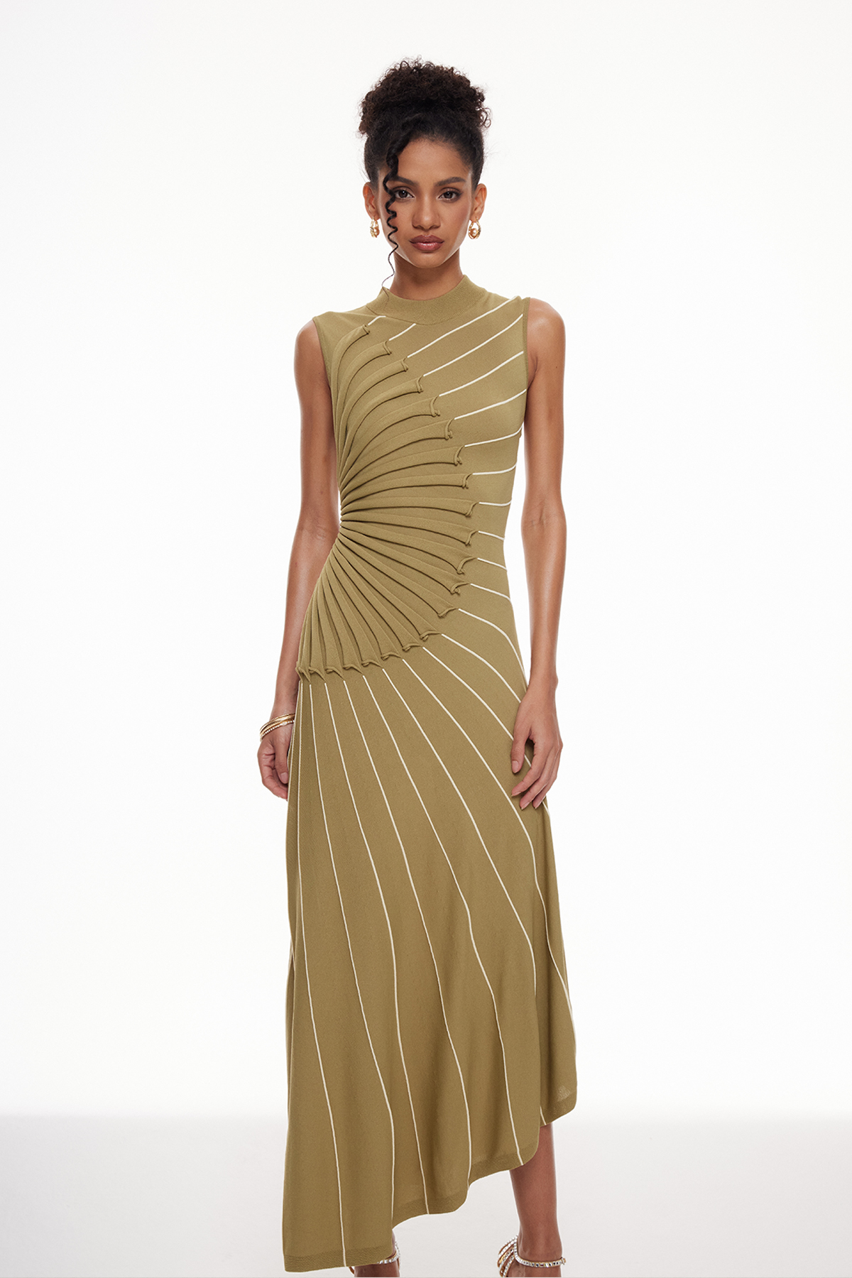 Macdara Asymmetric Knit Maxi Dress