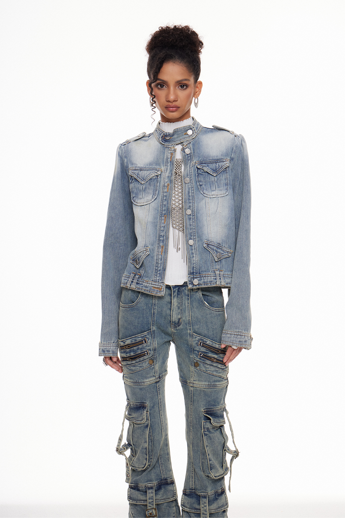 Machalat Bleached Denim Jacket