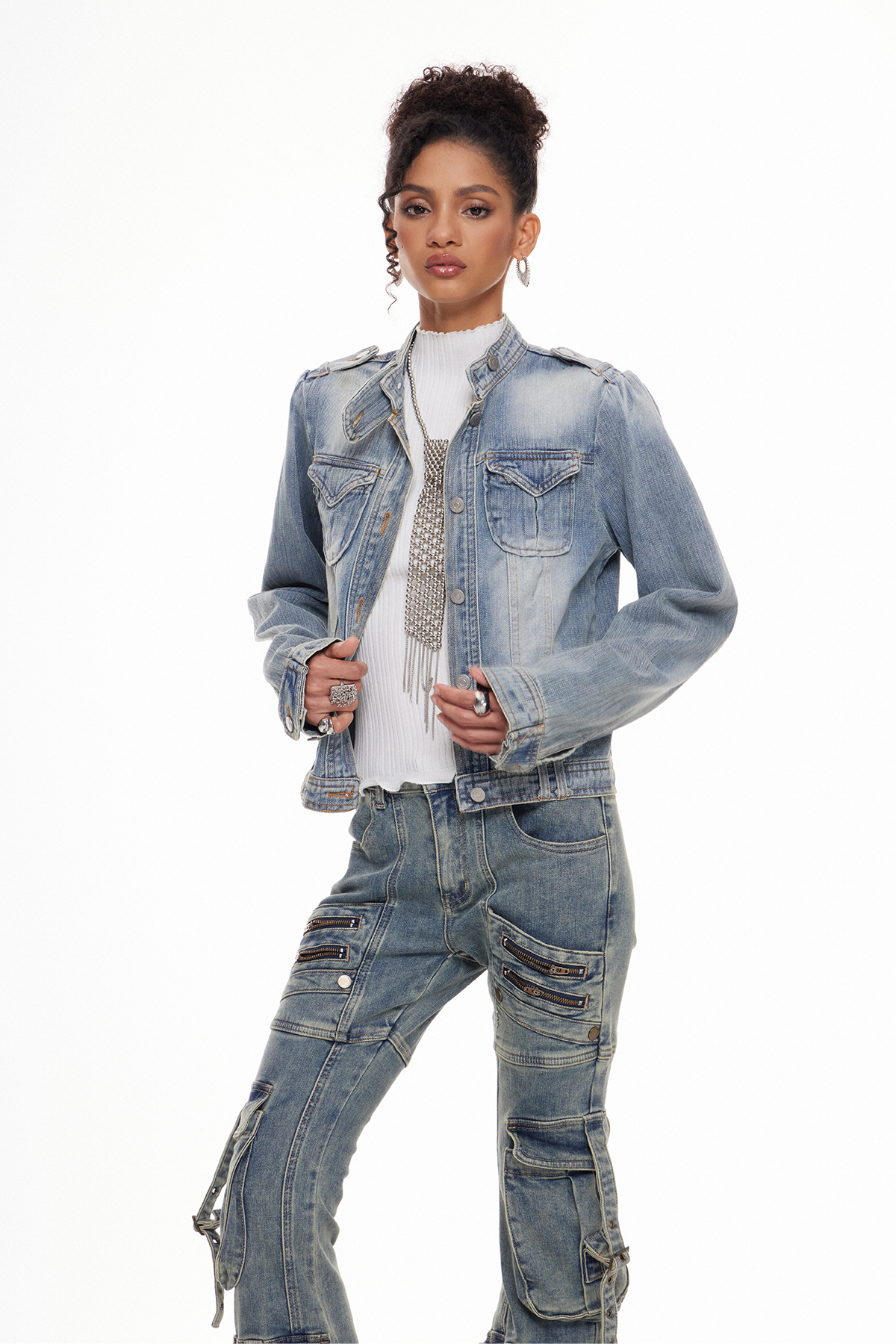 Machalat Bleached Denim Jacket