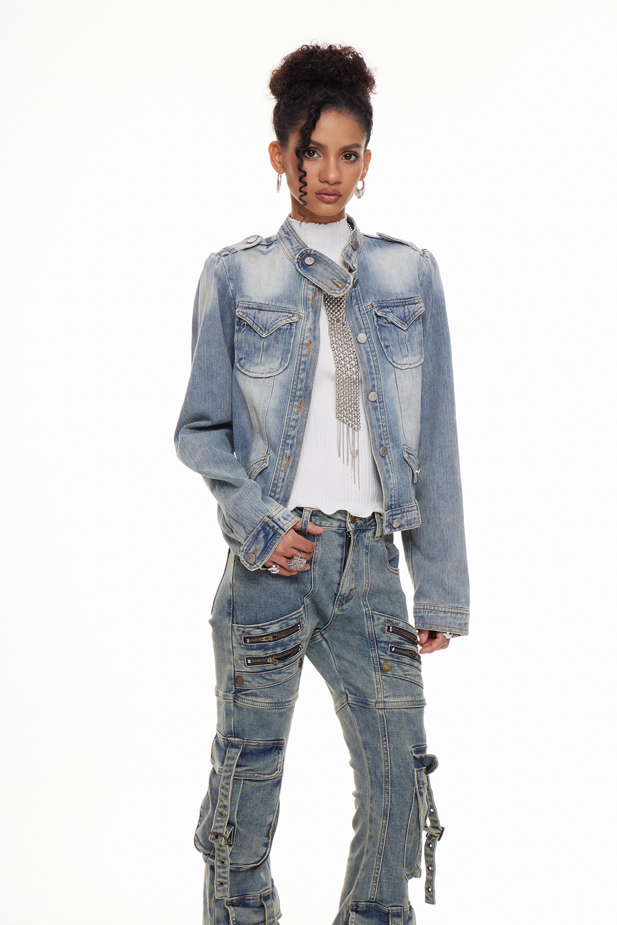 Machalat Bleached Denim Jacket
