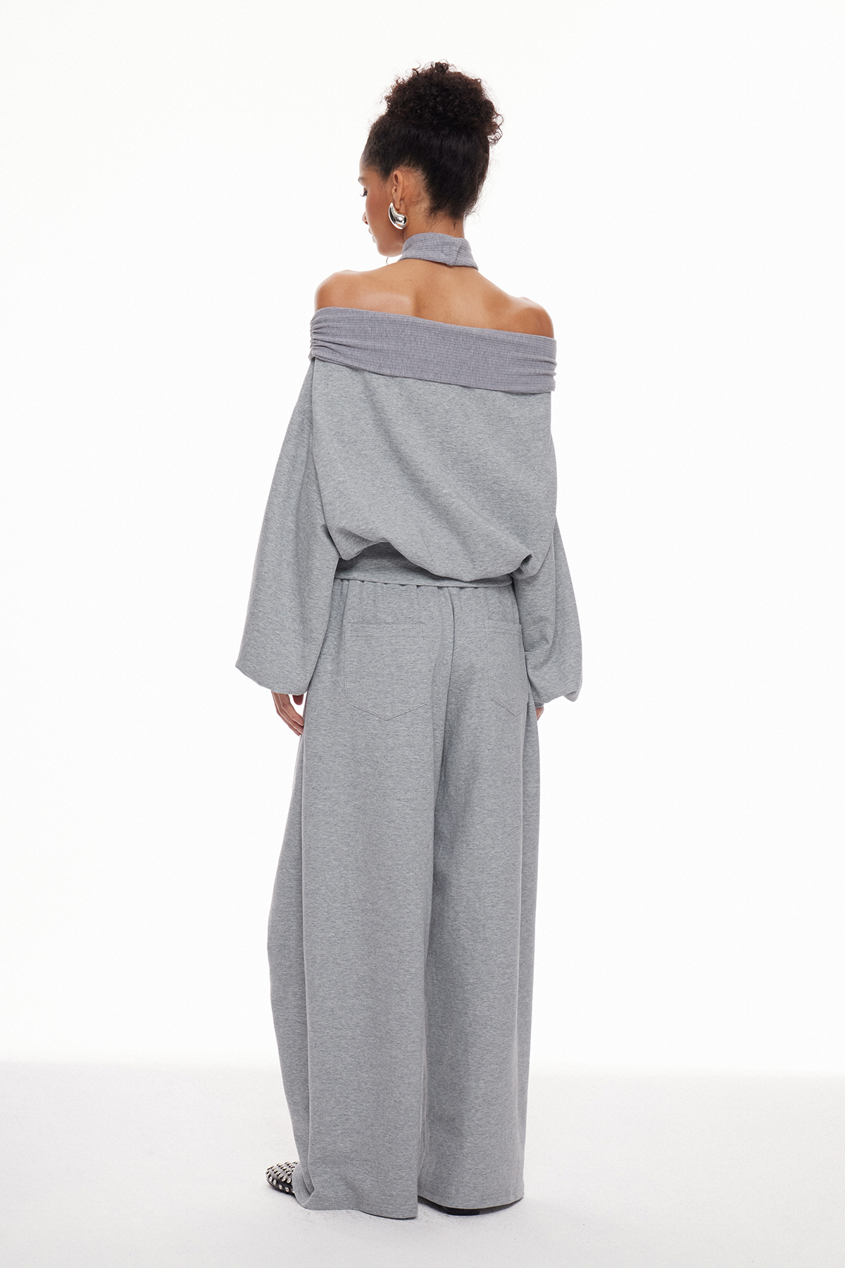 Macie Off Shoulder Studded Pants Set