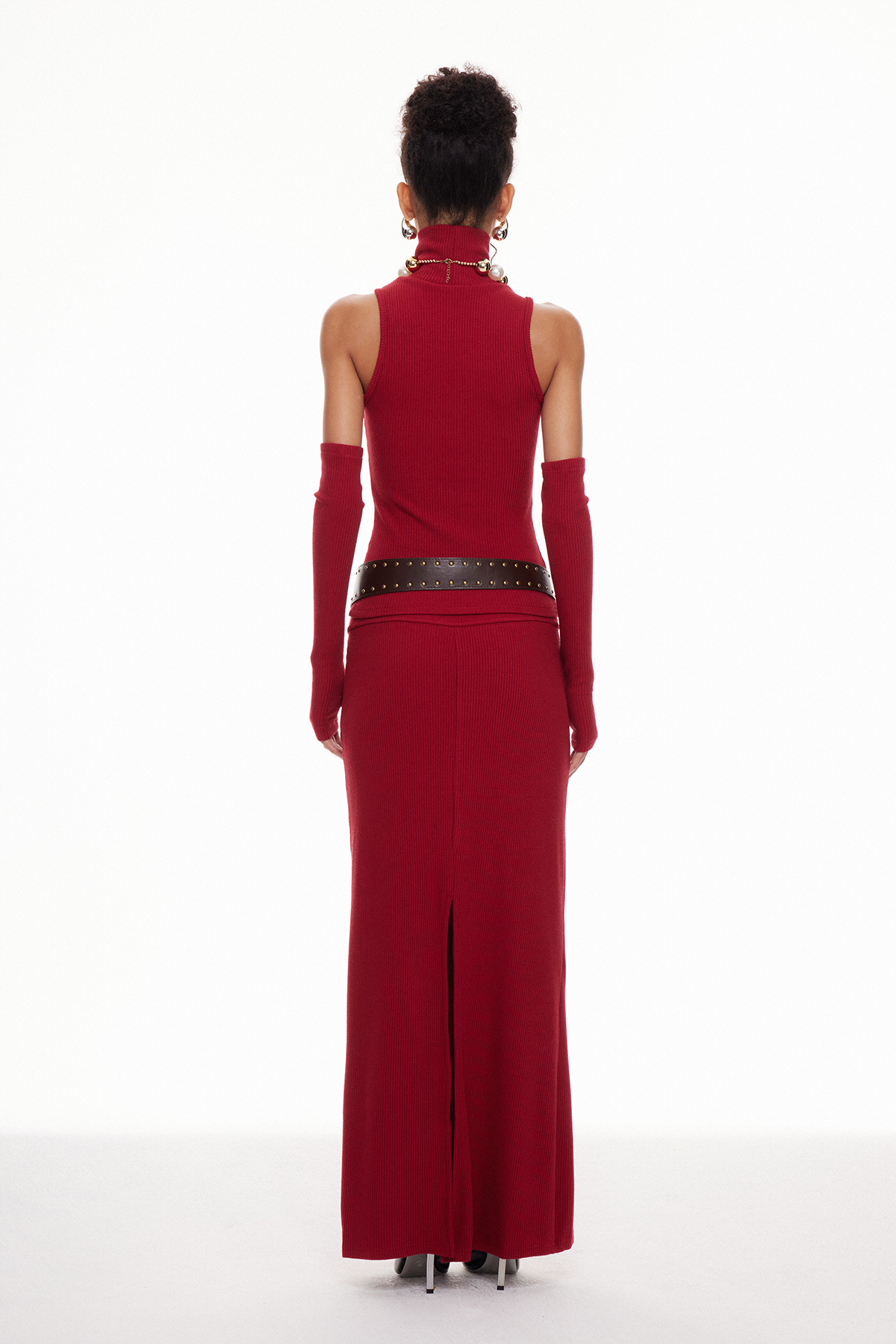 Maciej High Neck Knit Maxi Dress