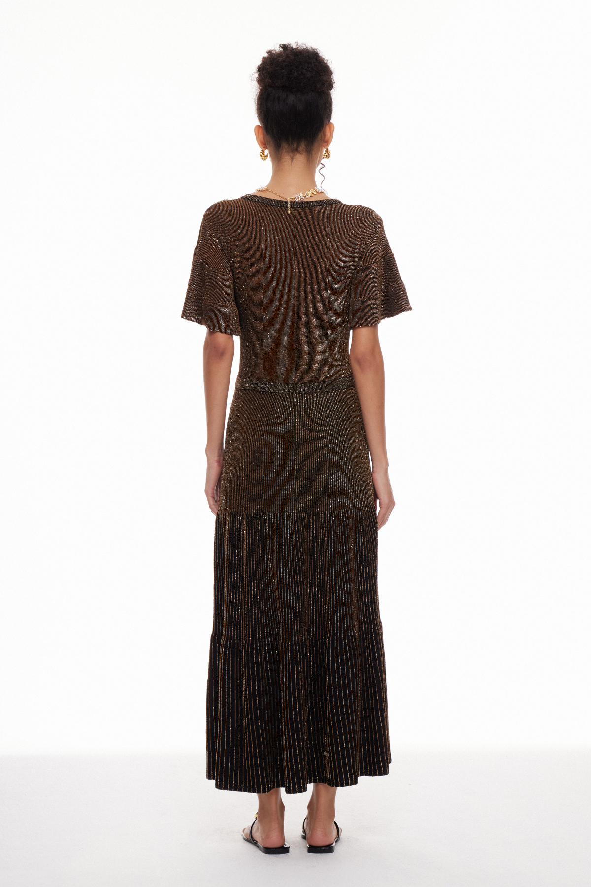 Madai Ruffle Glitter Maxi Dress