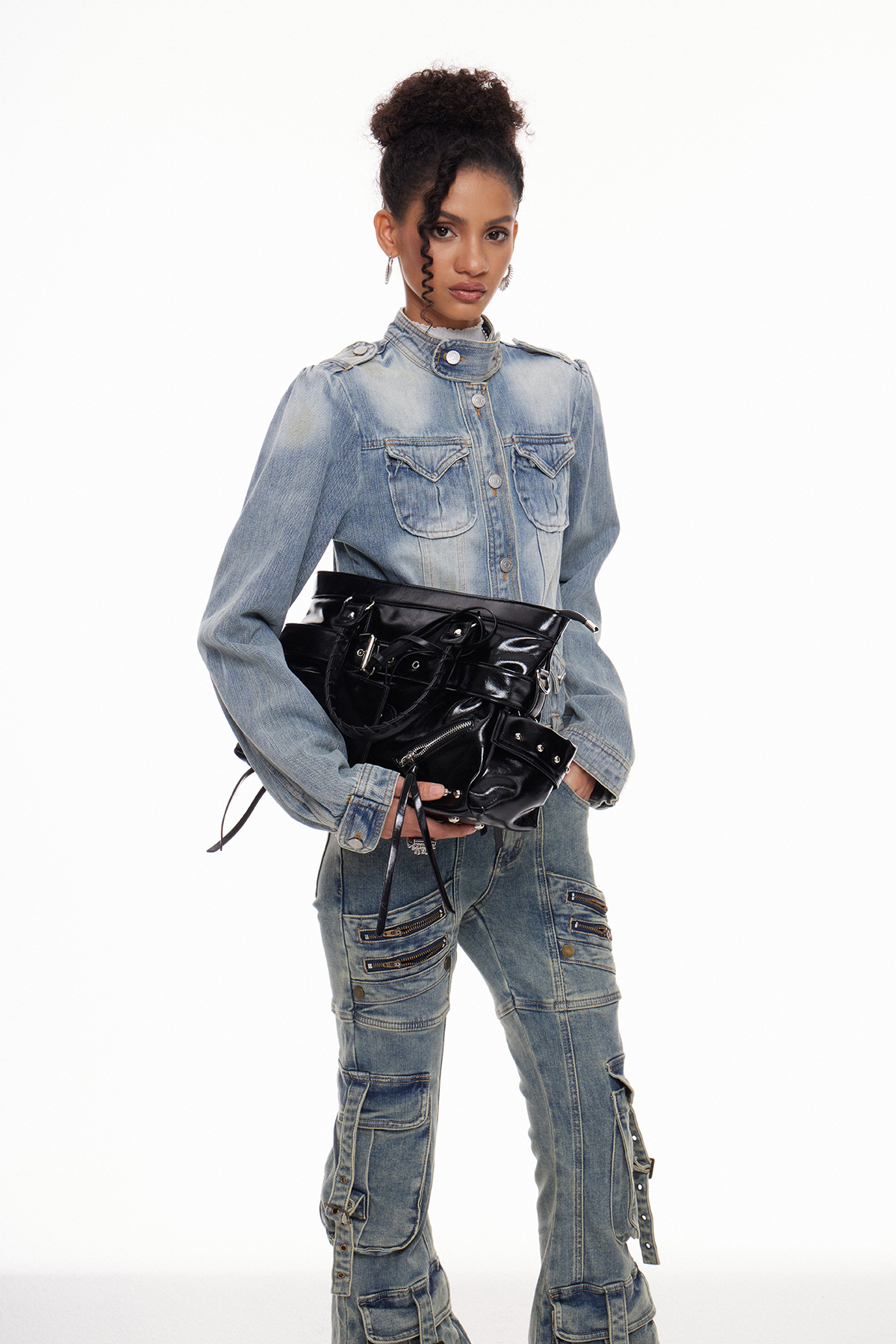 Madan Studded Leather Bag