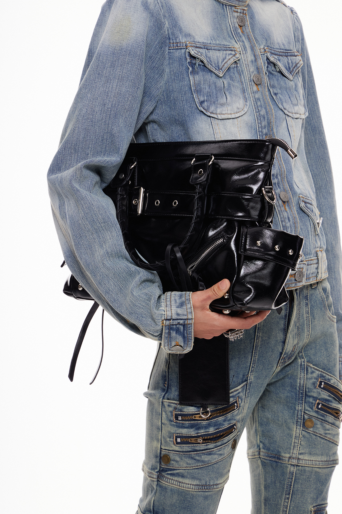 Madan Studded Leather Bag