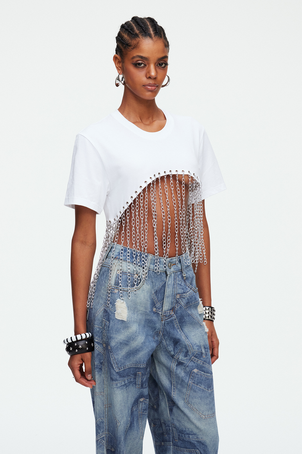 Madana Chain Top In White
