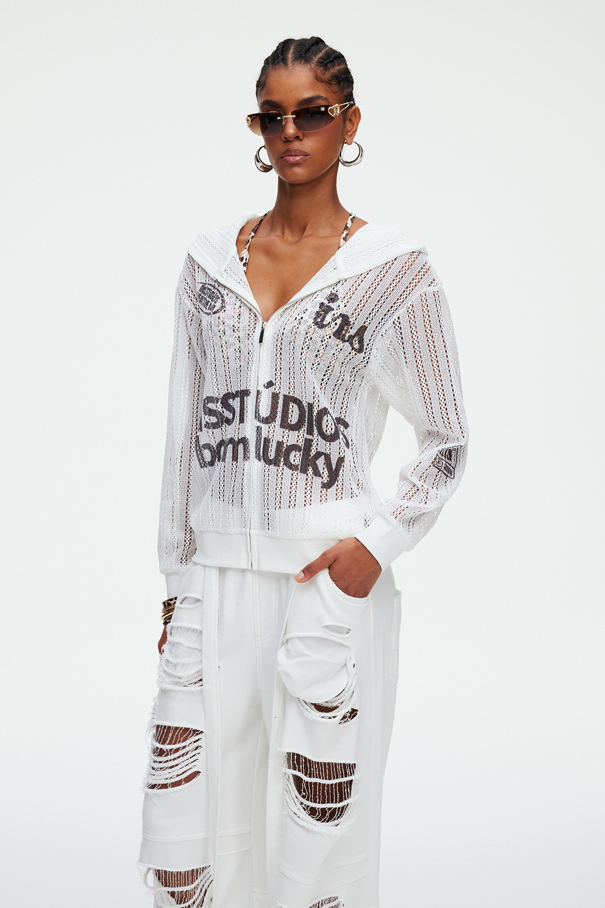 Maddalen Hooded Print Jacket