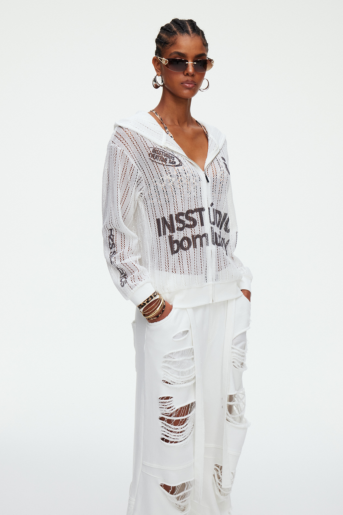 Maddalen Hooded Print Jacket