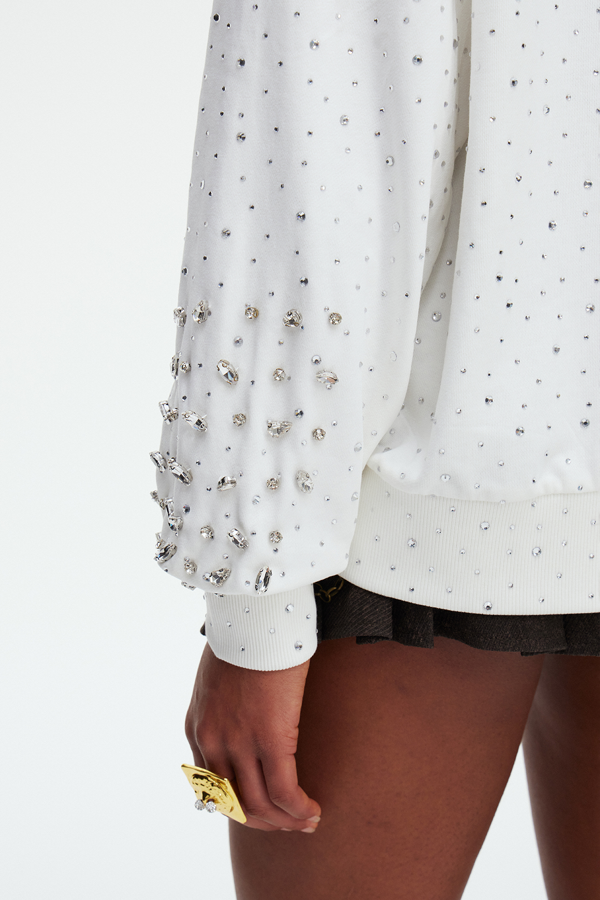 Maddalen Hooded Rhinestone Jacket