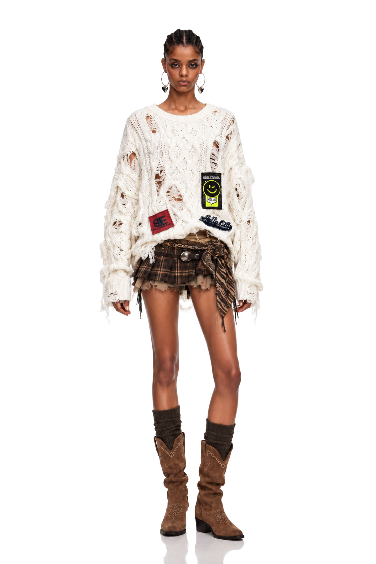 Maddox Embroidered Ripped Sweater