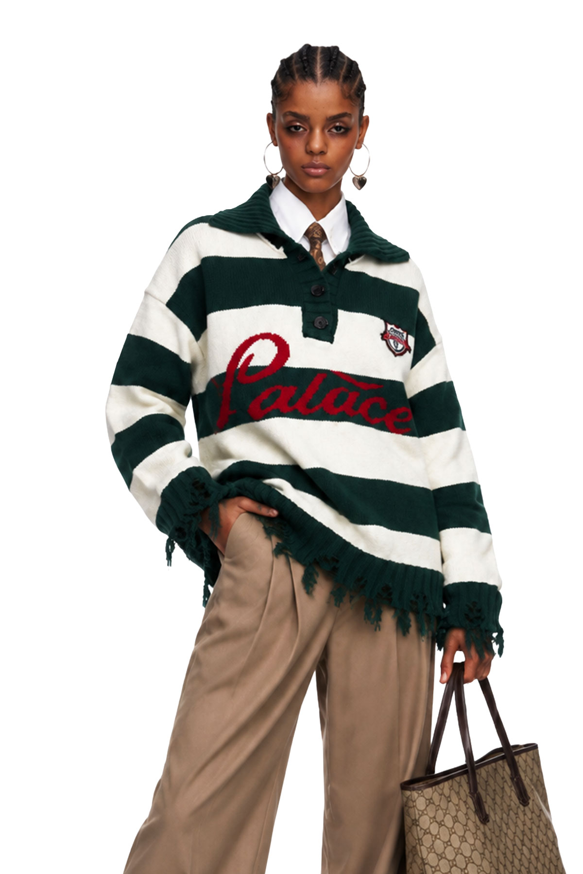 Maddox Lapel Stripe Knit Top