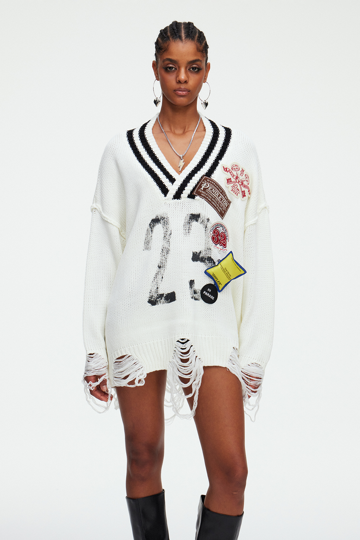 Maddox Print Oversized Knit Top