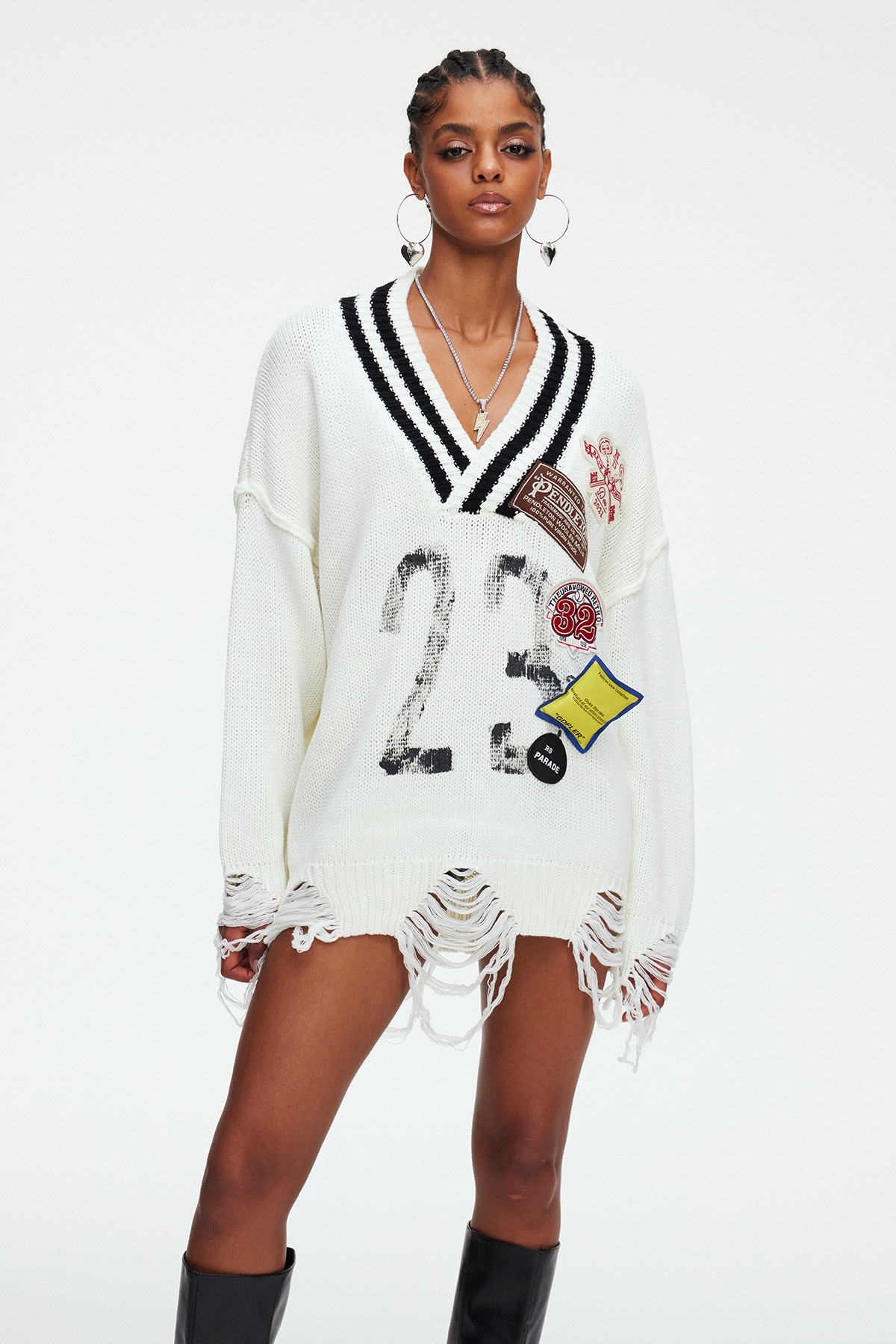 Maddox Print Oversized Knit Top
