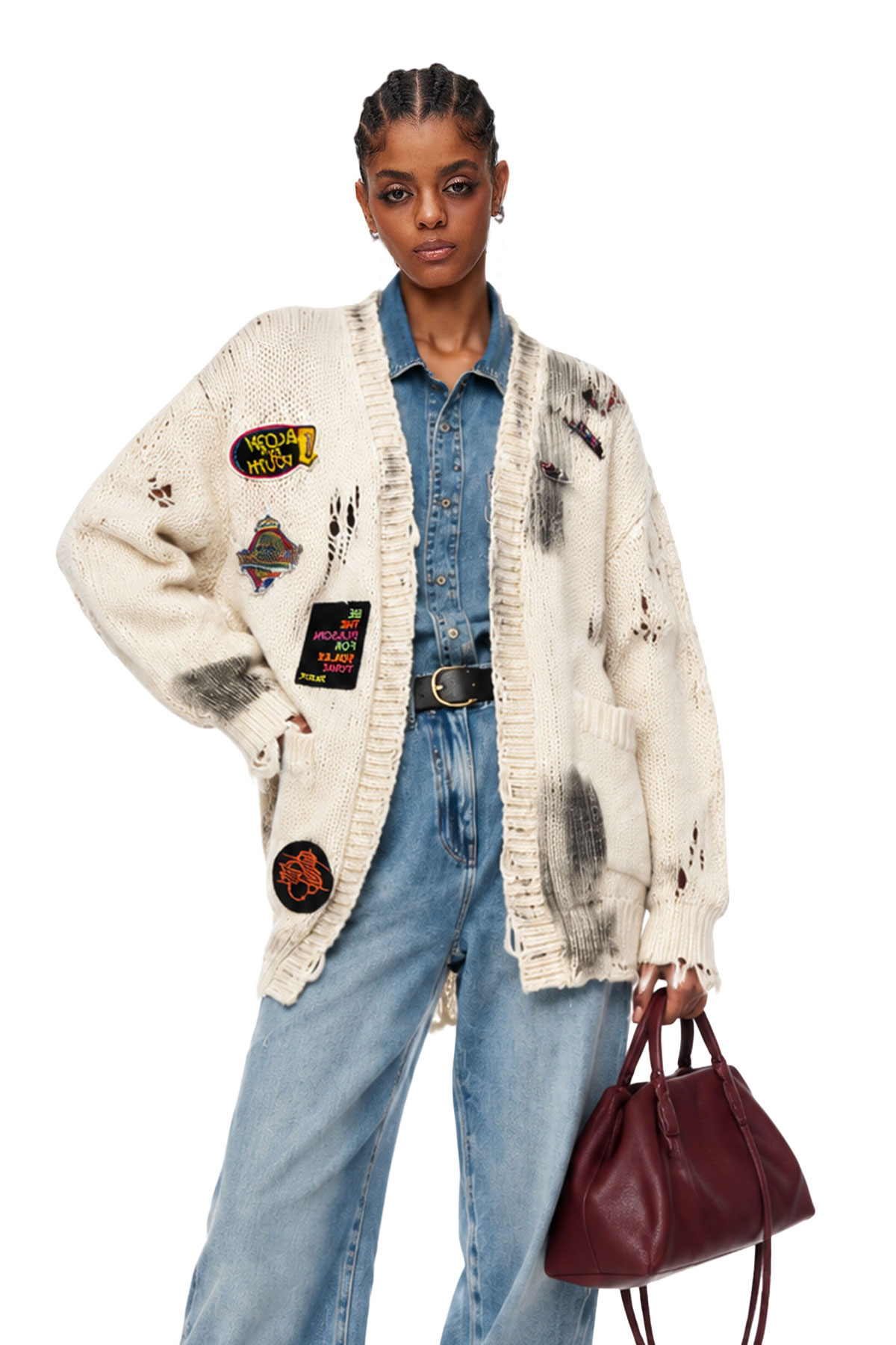 Maddox Ripped Knit Jacket