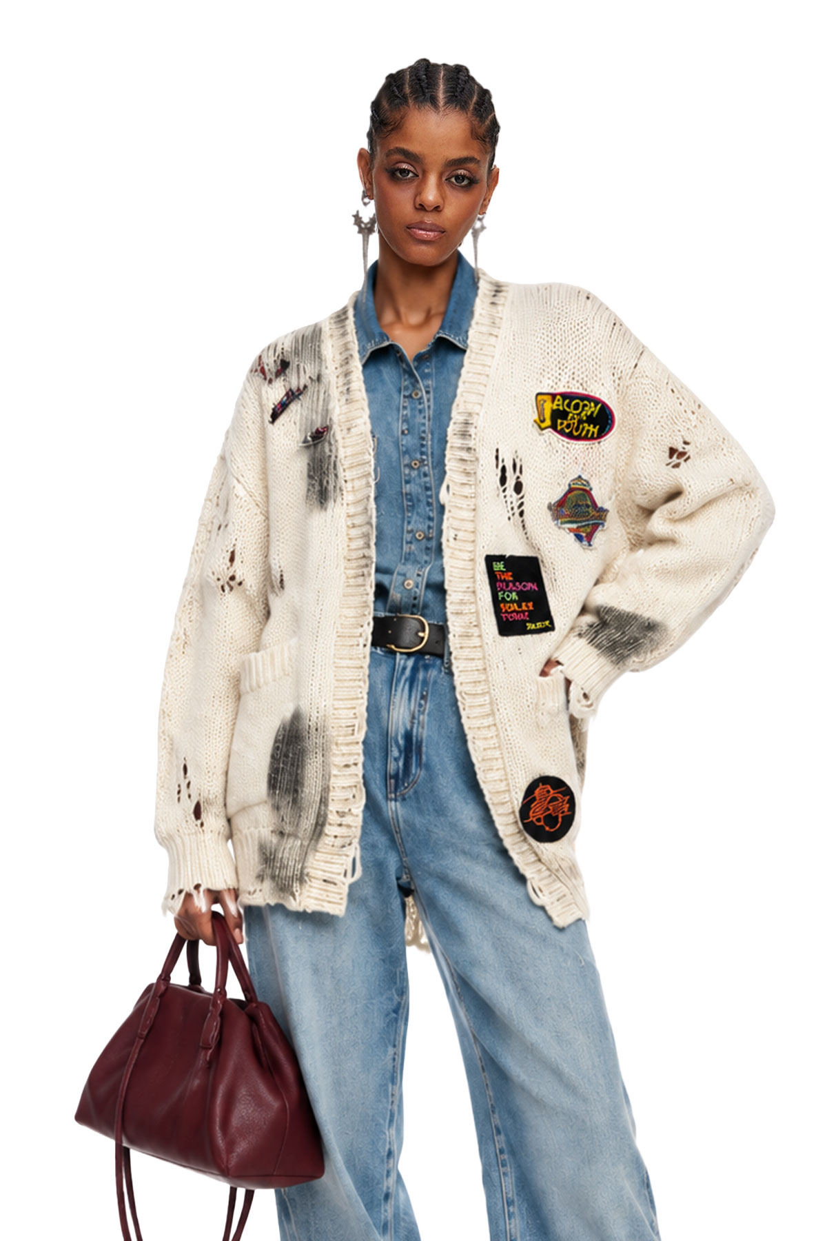 Maddox Ripped Knit Jacket