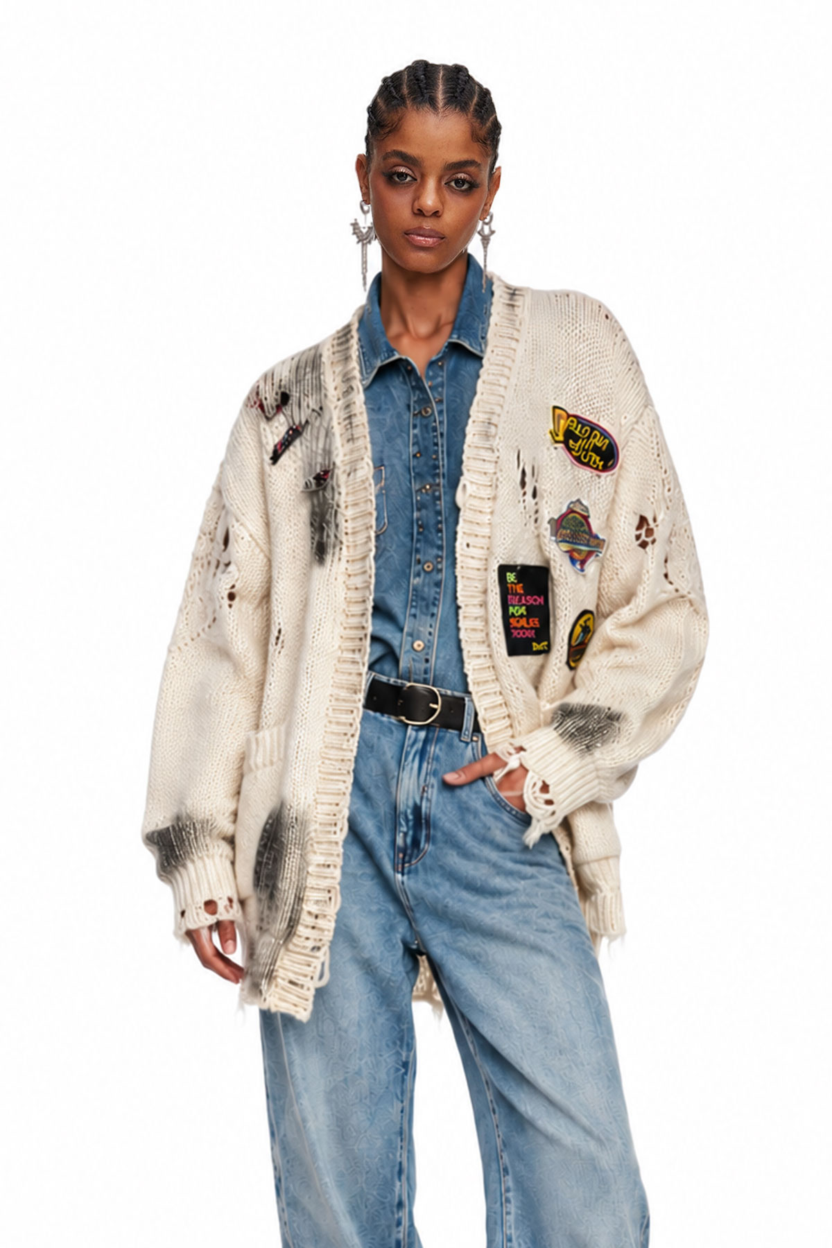 Maddox Ripped Knit Jacket