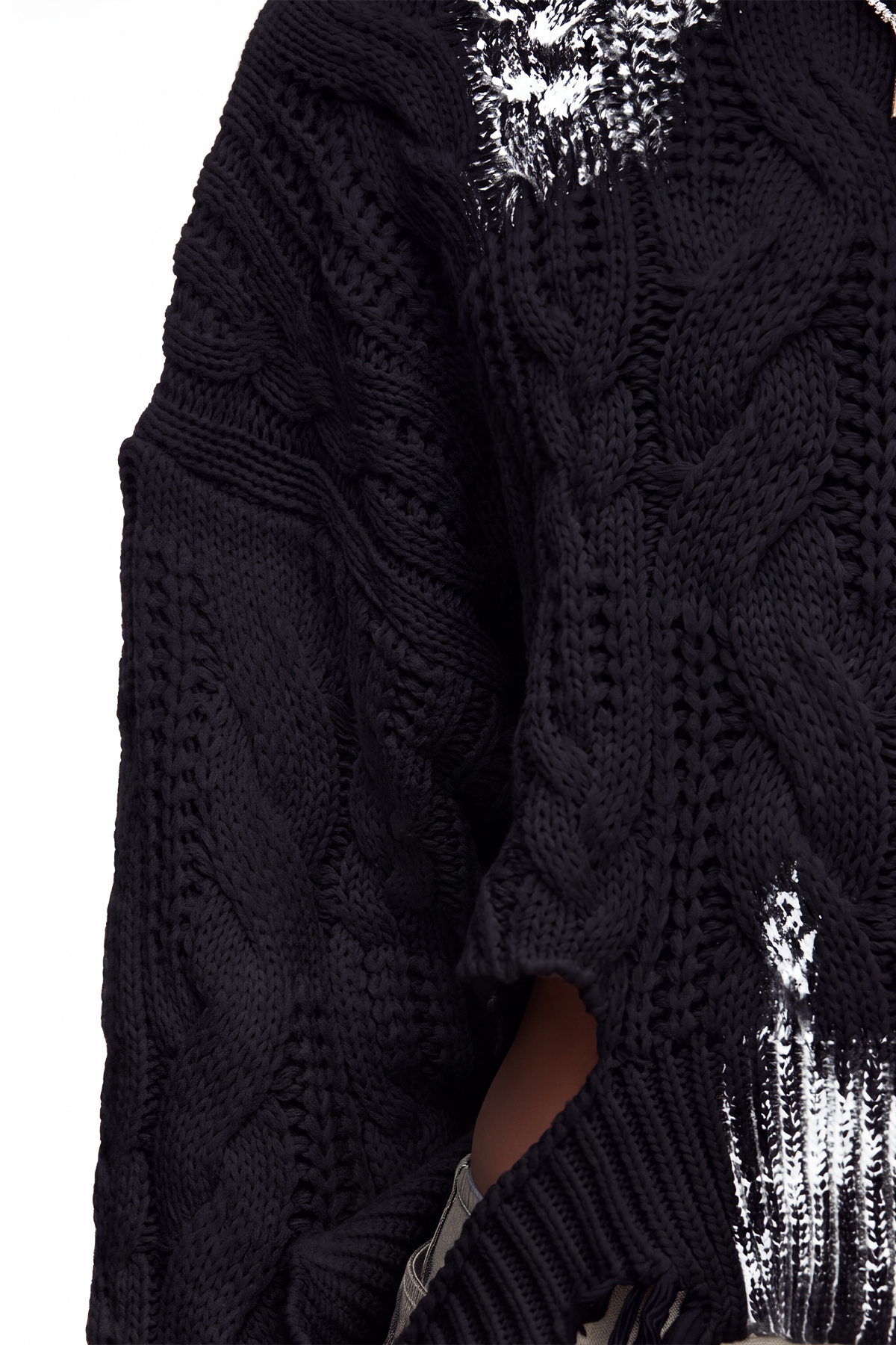 Maddy Buckle Asymmetric Knit Top In Black