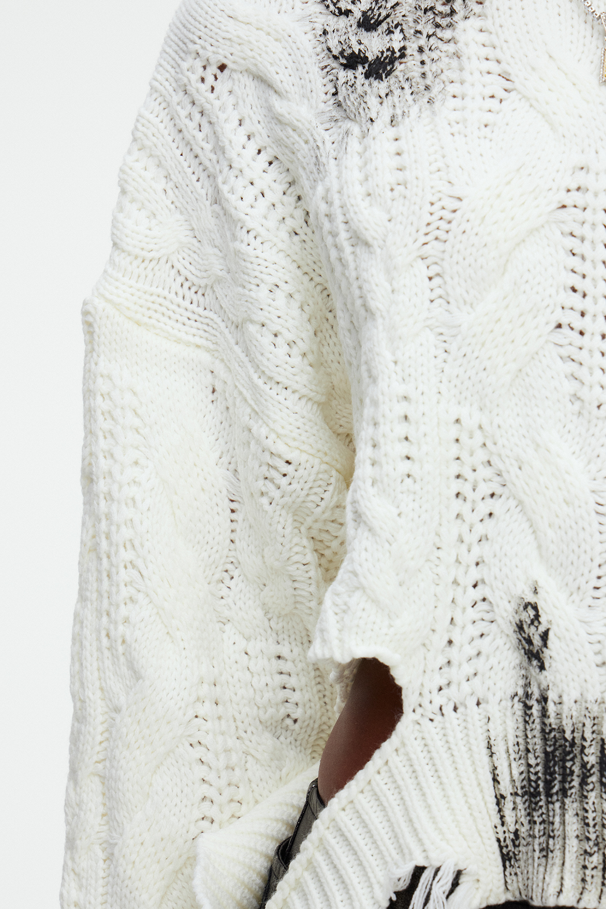 Maddy Buckle Asymmetric Knit Top In White