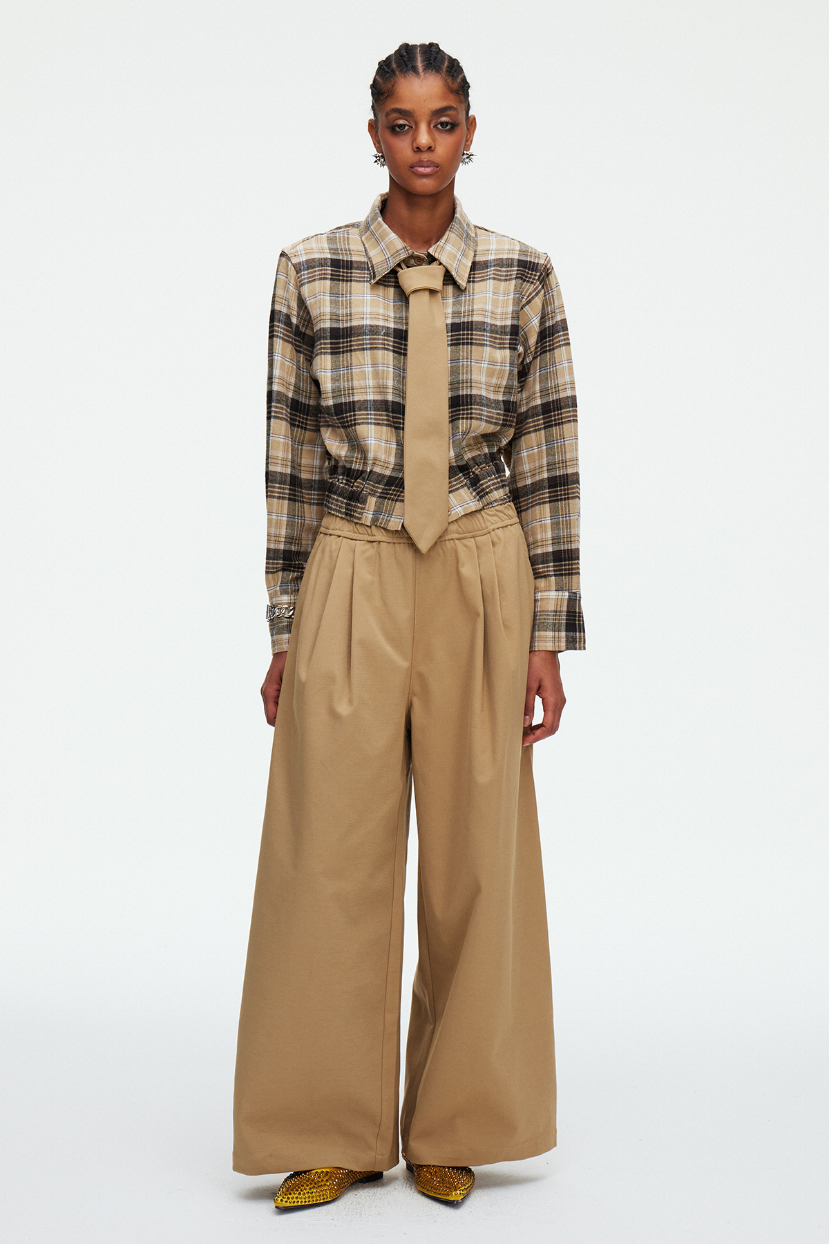Madelen Grid Pants Set