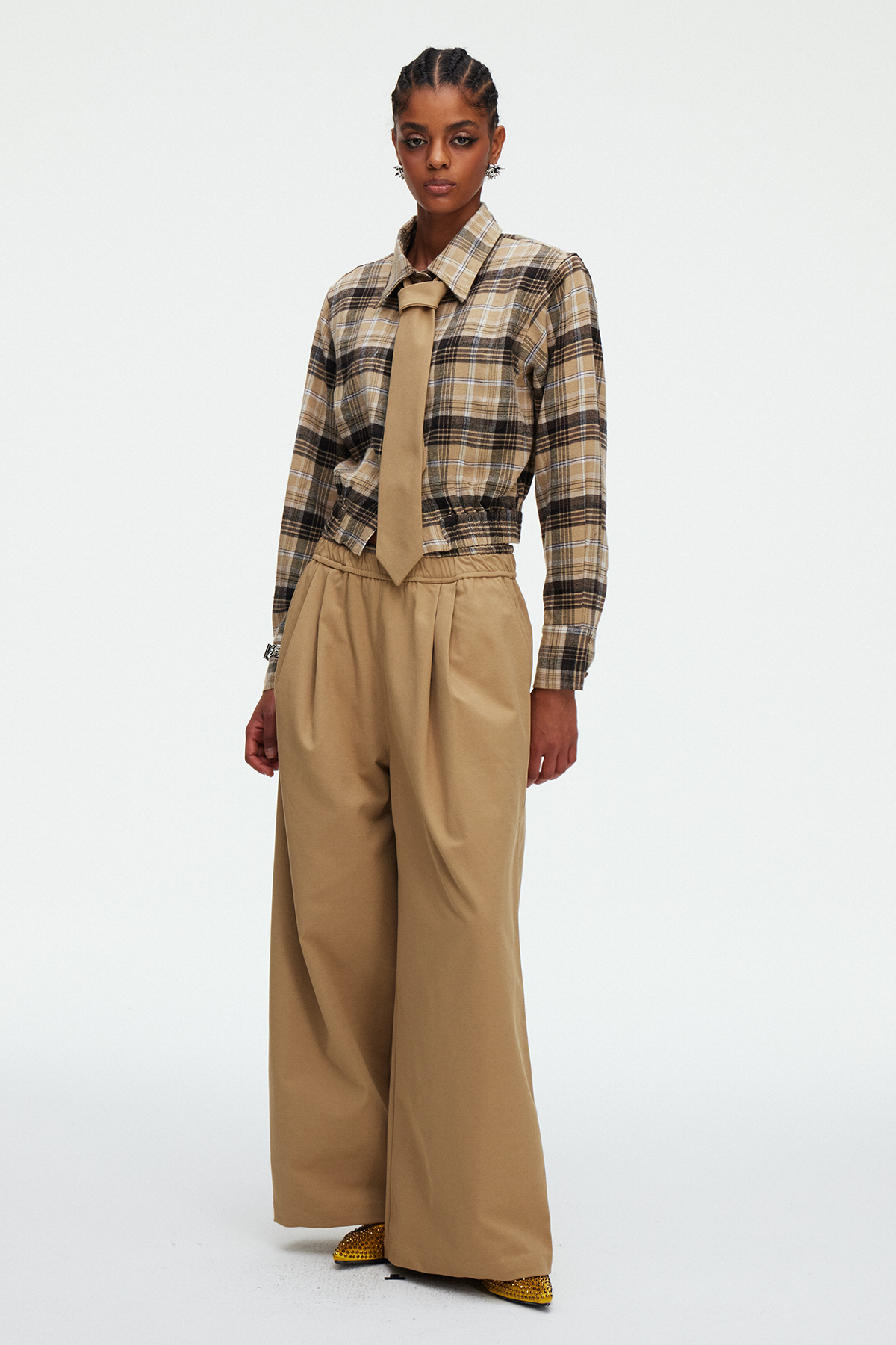 Madelen Grid Pants Set