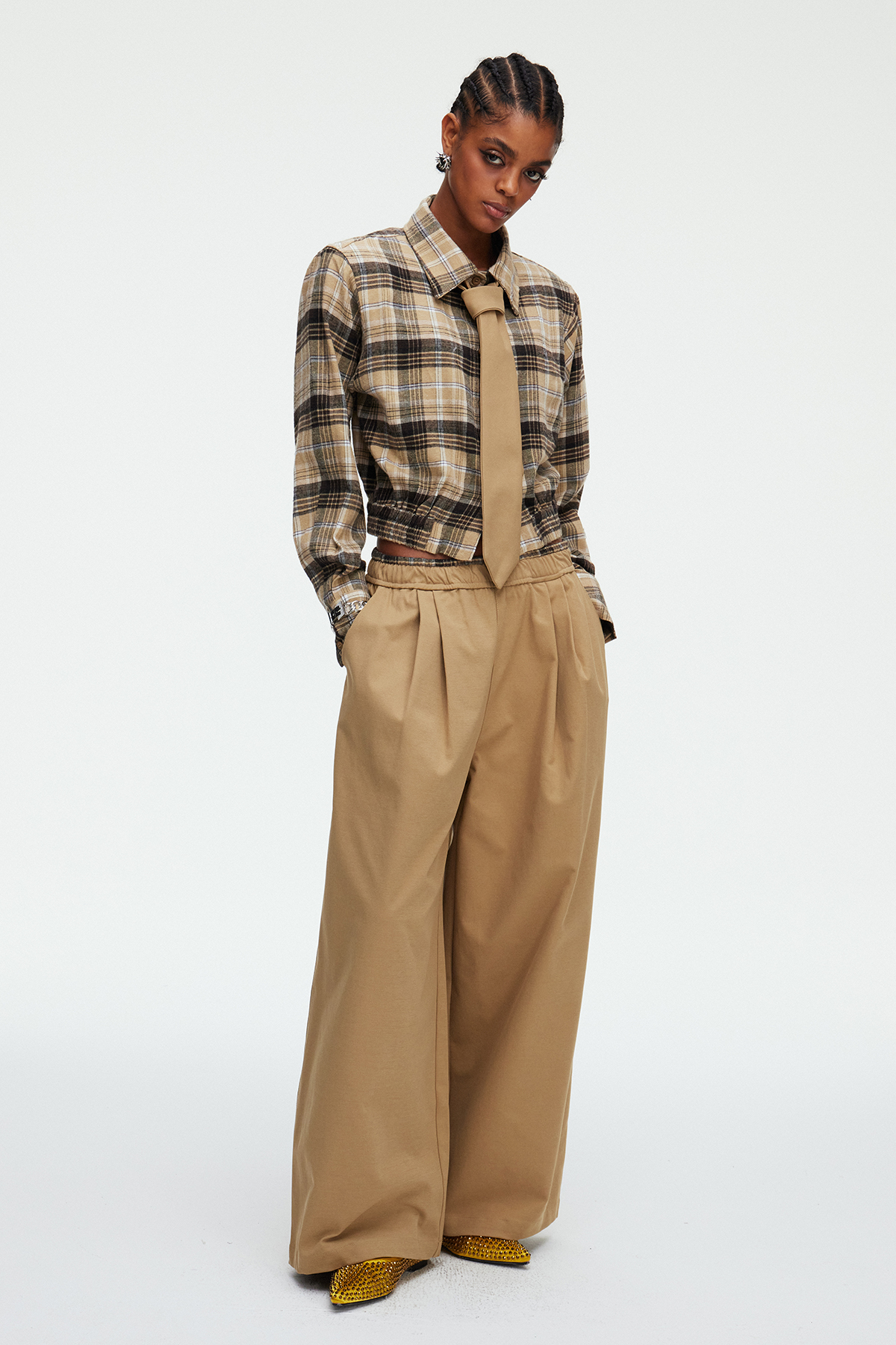 Madelen Grid Pants Set