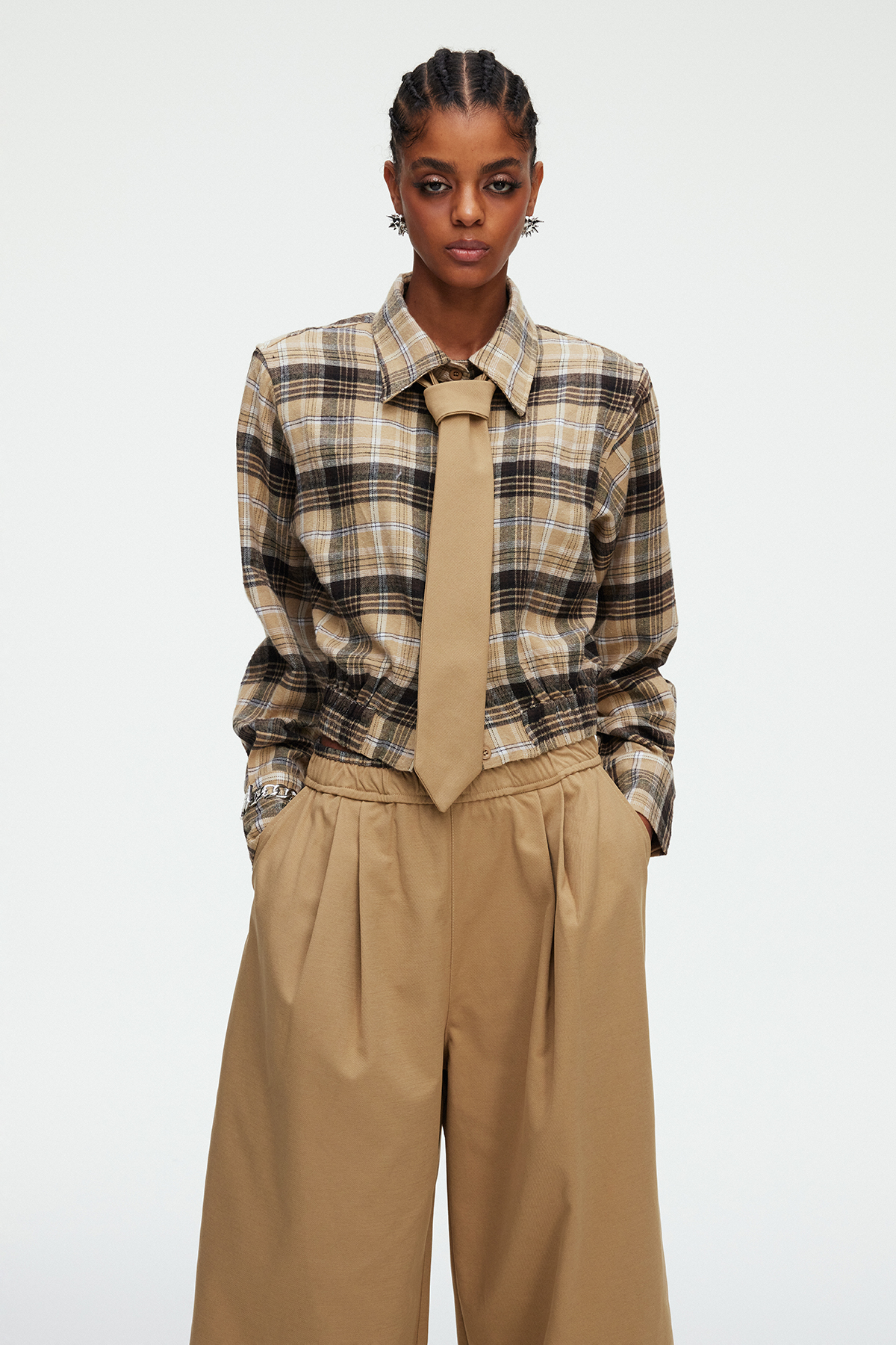 Madelen Grid Pants Set