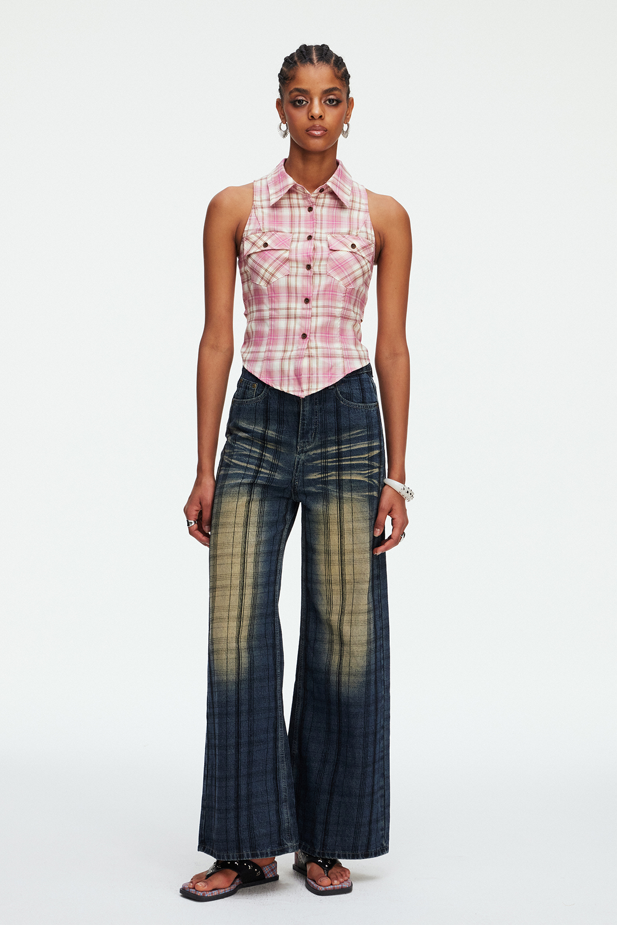 Madeline Stripe Barrel Jeans
