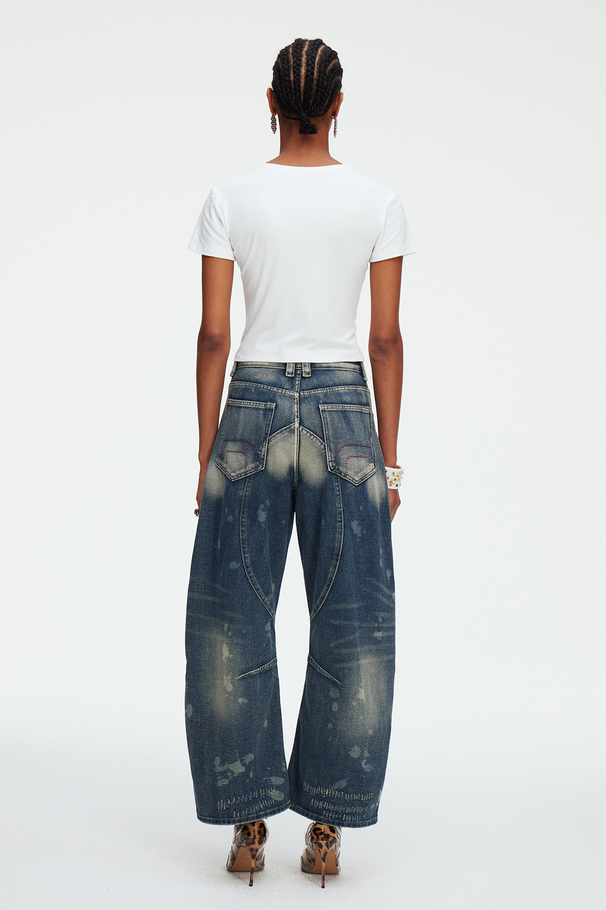 Madhuri Eyelet Baggy Jeans