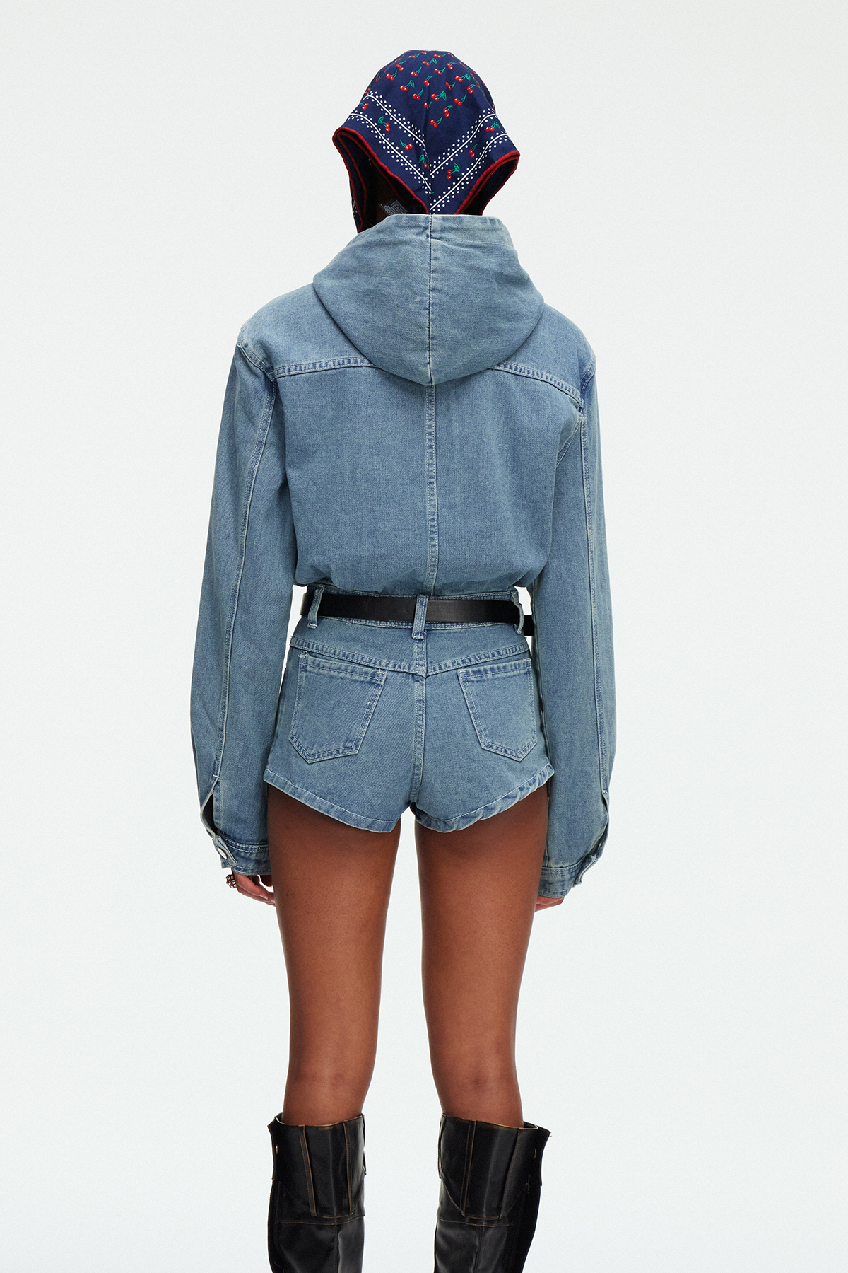 Madicken Hooded Denim Playsuit