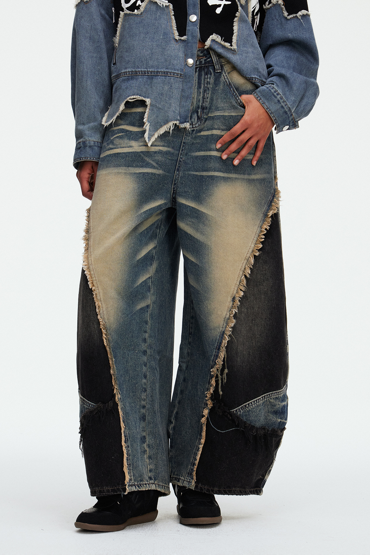 Madilynn Deconstruct Fringe Jeans