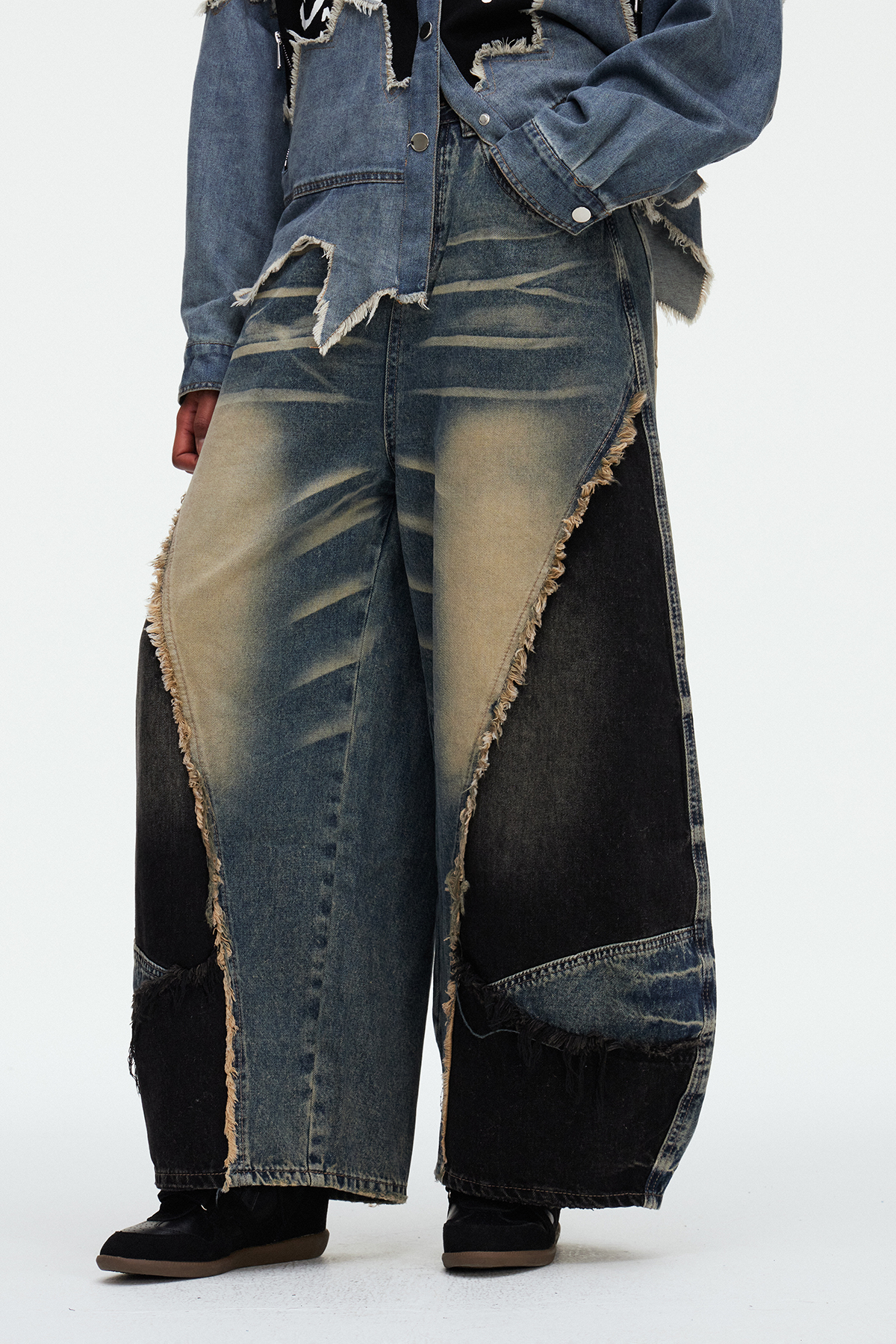 Madilynn Deconstruct Fringe Jeans