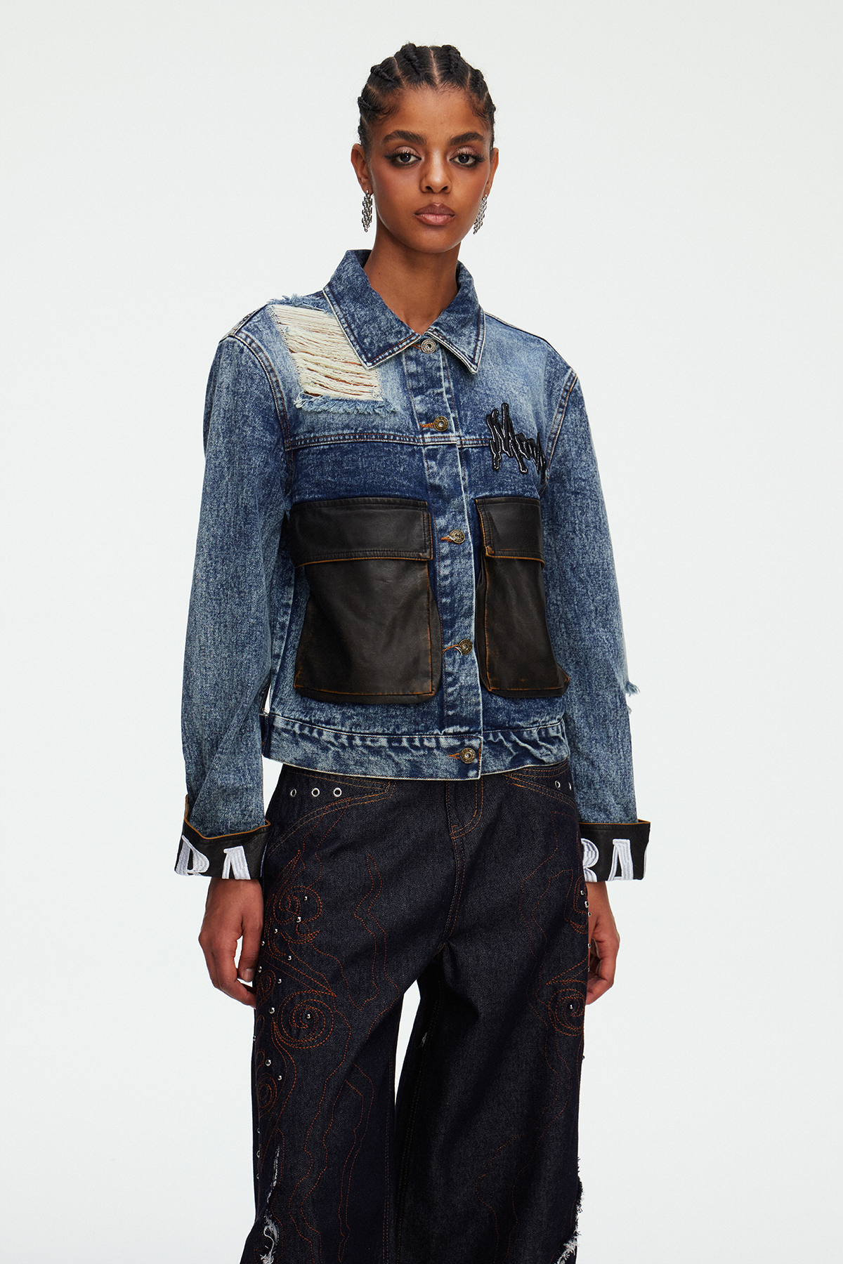 Madina Ripped Denim Jacket