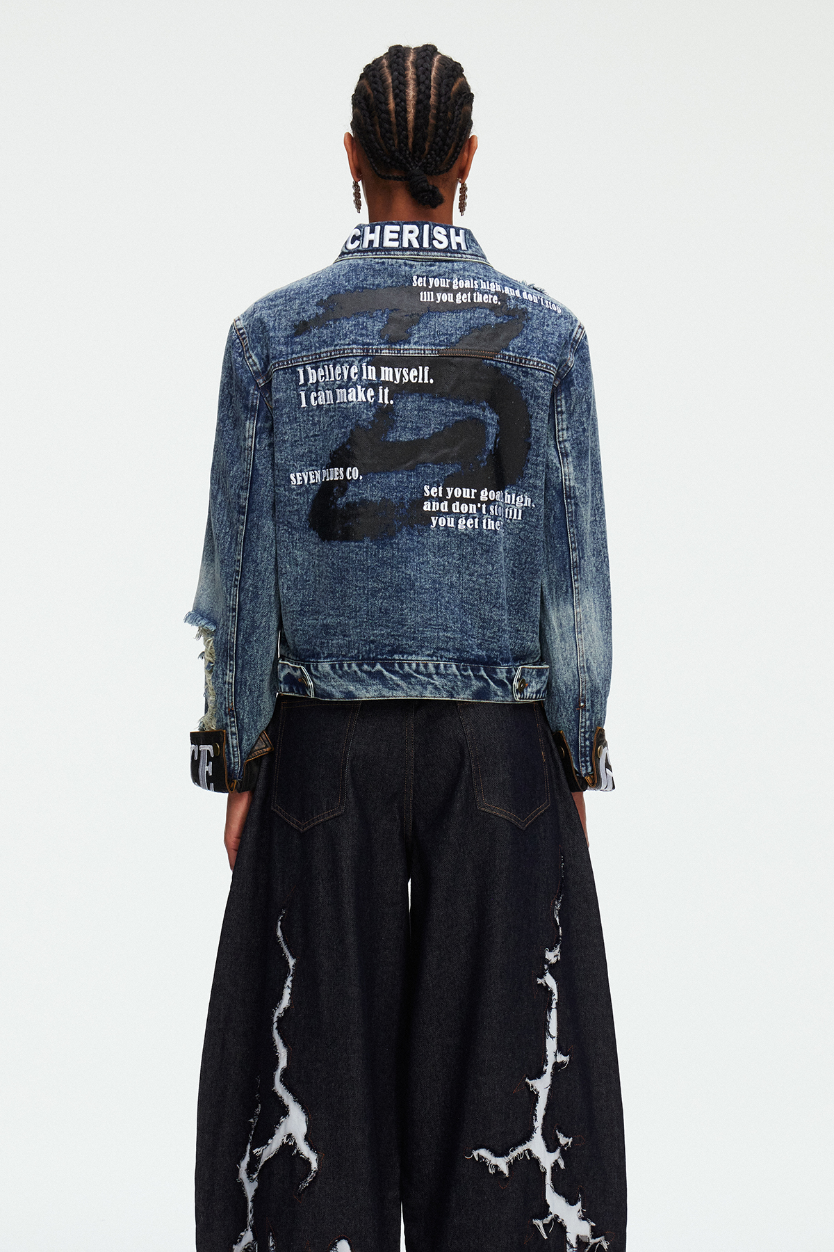 Madina Ripped Denim Jacket