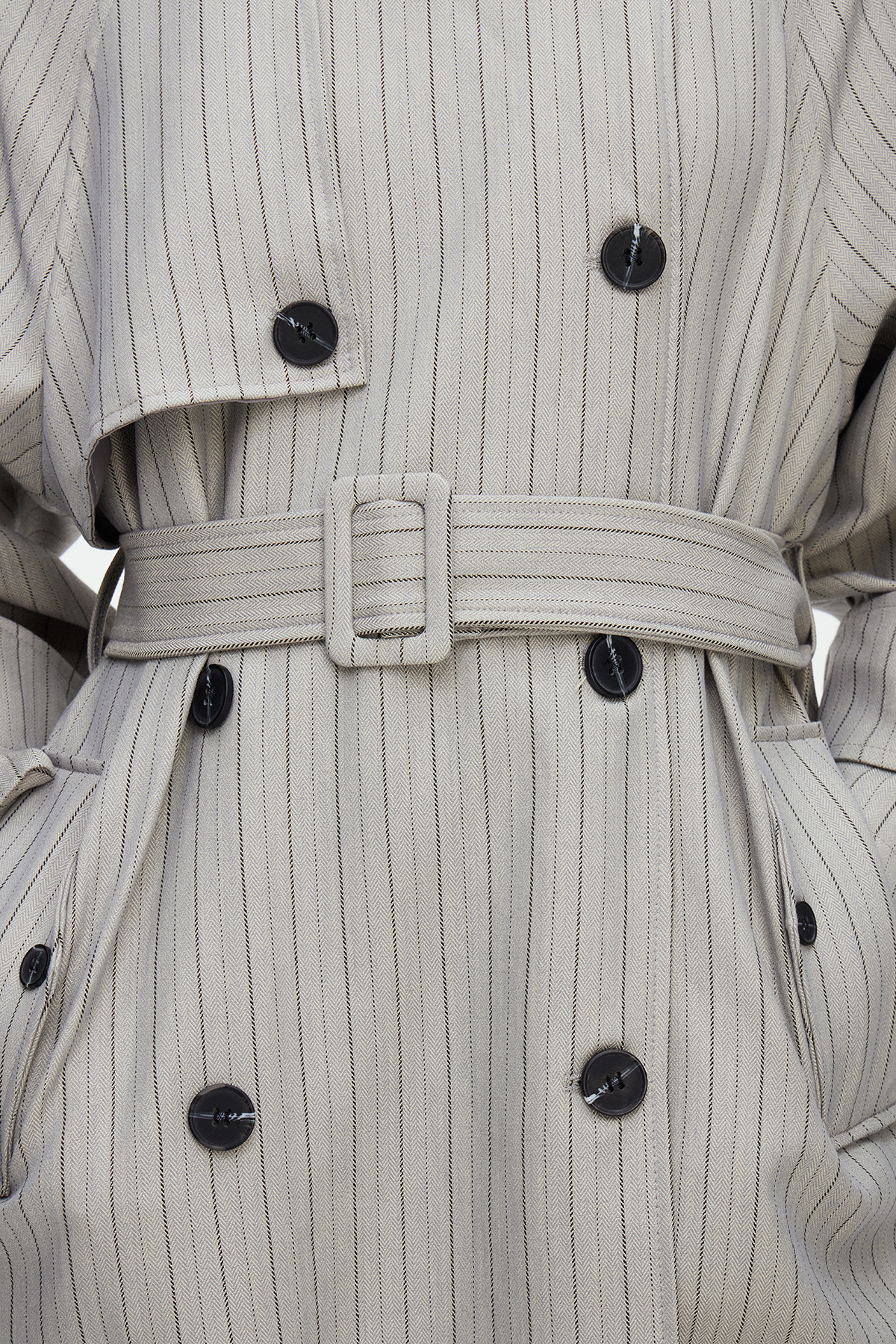 Madisyn Stripe Trench Coat