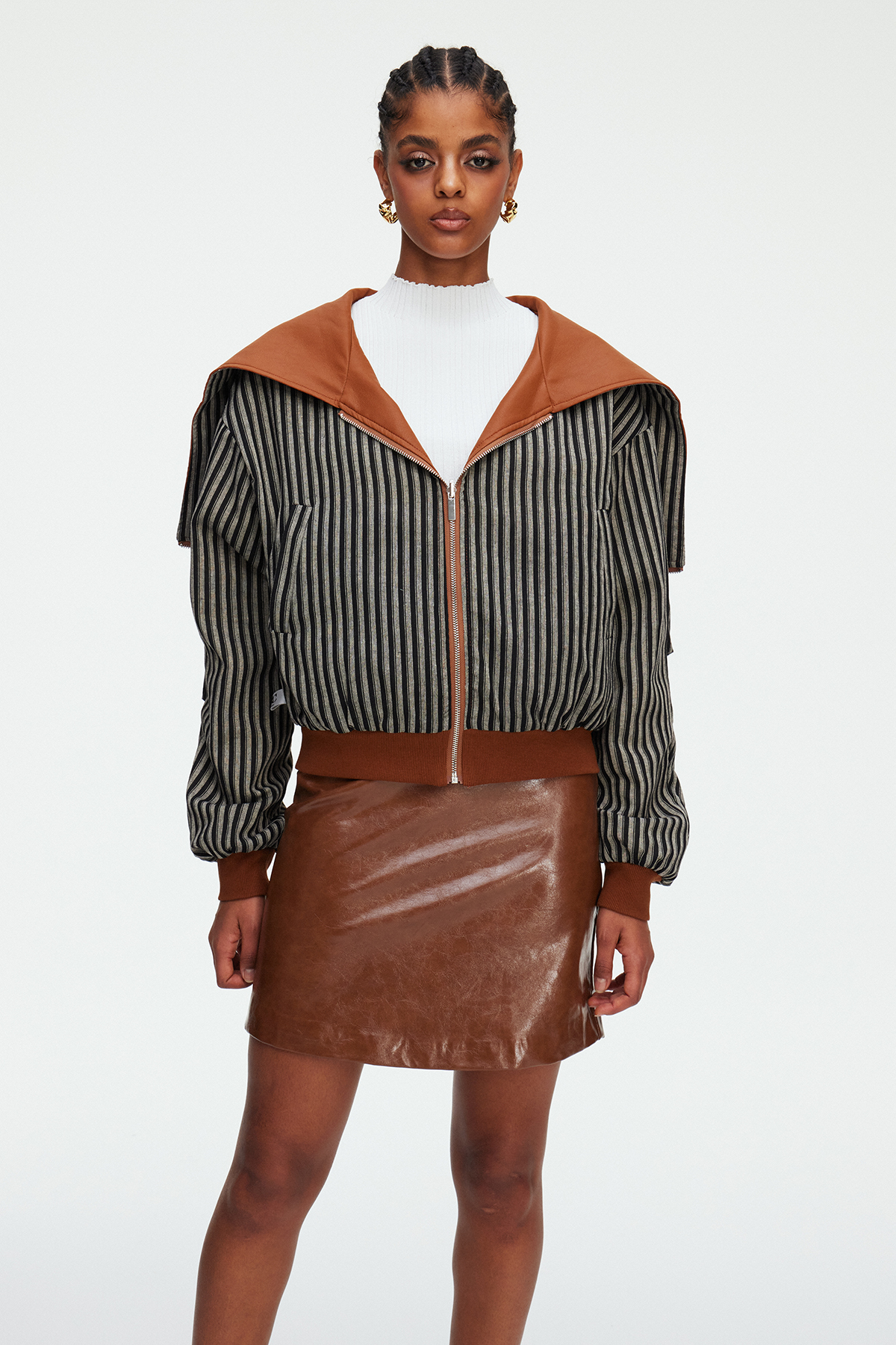 Madita Stripe Leather Jacket