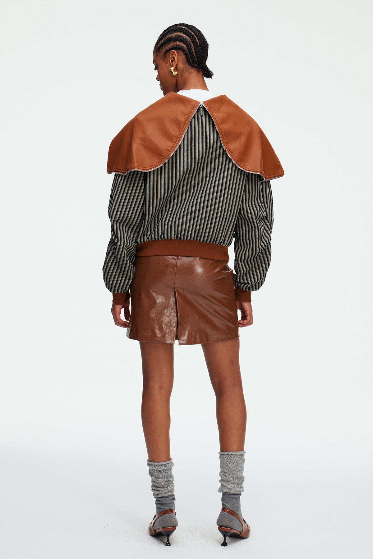Madita Stripe Leather Jacket
