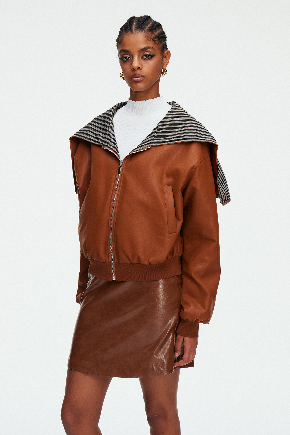 Madita Stripe Leather Jacket