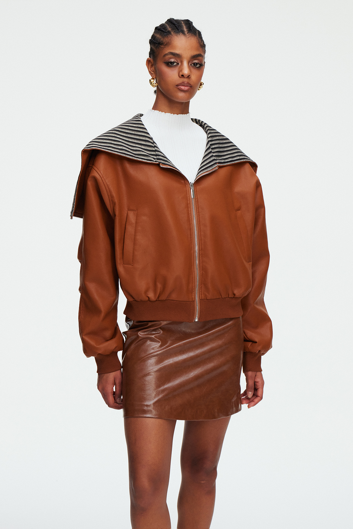 Madita Stripe Leather Jacket