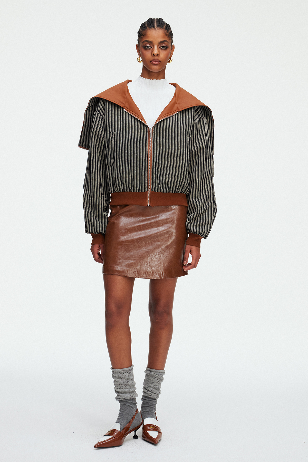 Madita Stripe Leather Jacket