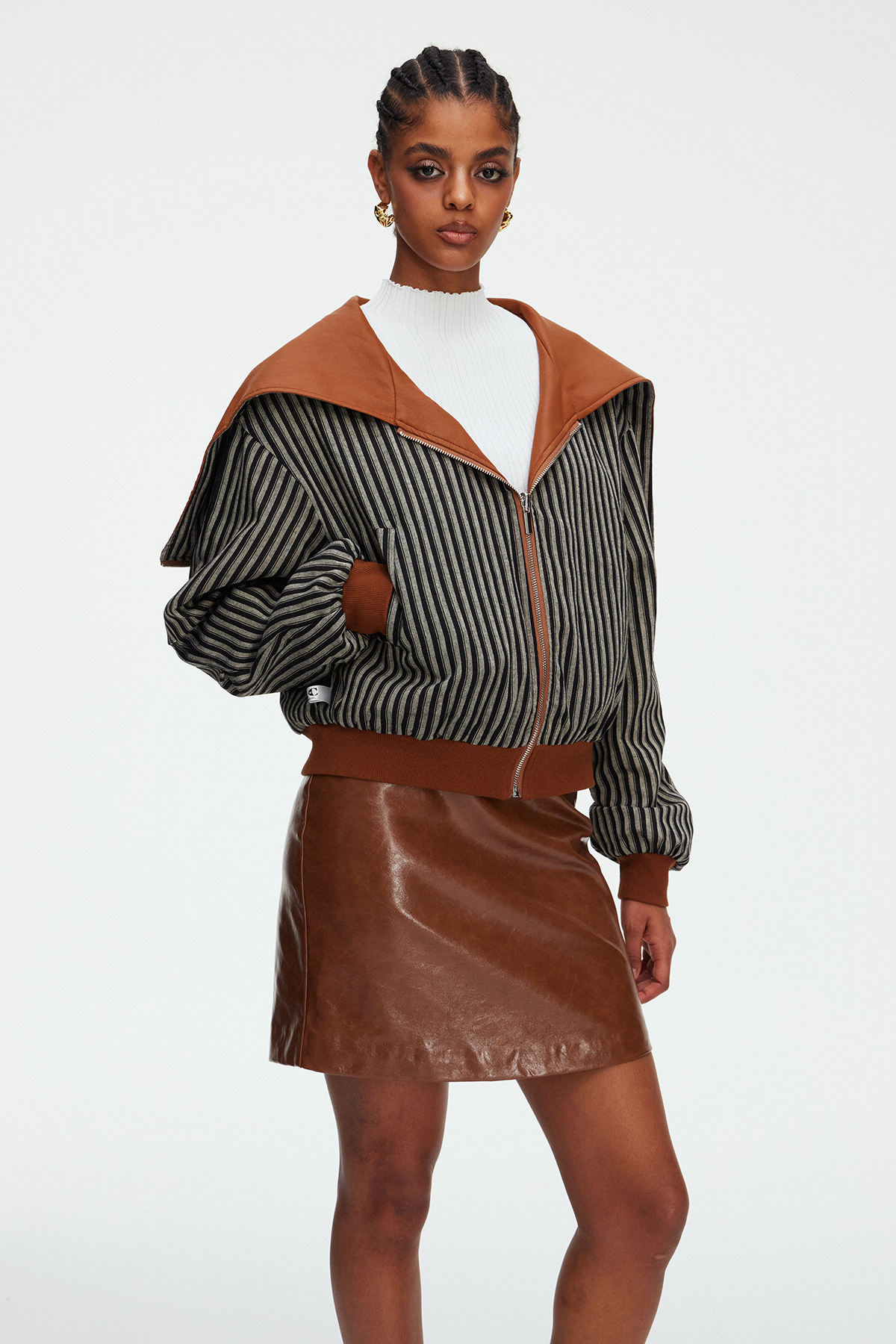 Madita Stripe Leather Jacket