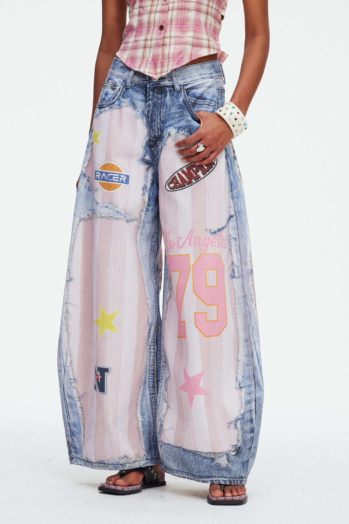 Madlyn Print Baggy Jeans