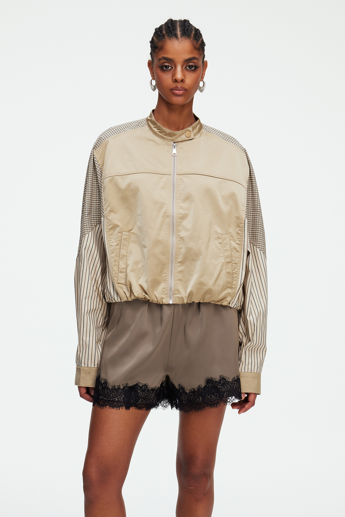Maegan Stripe Jacket In Khaki