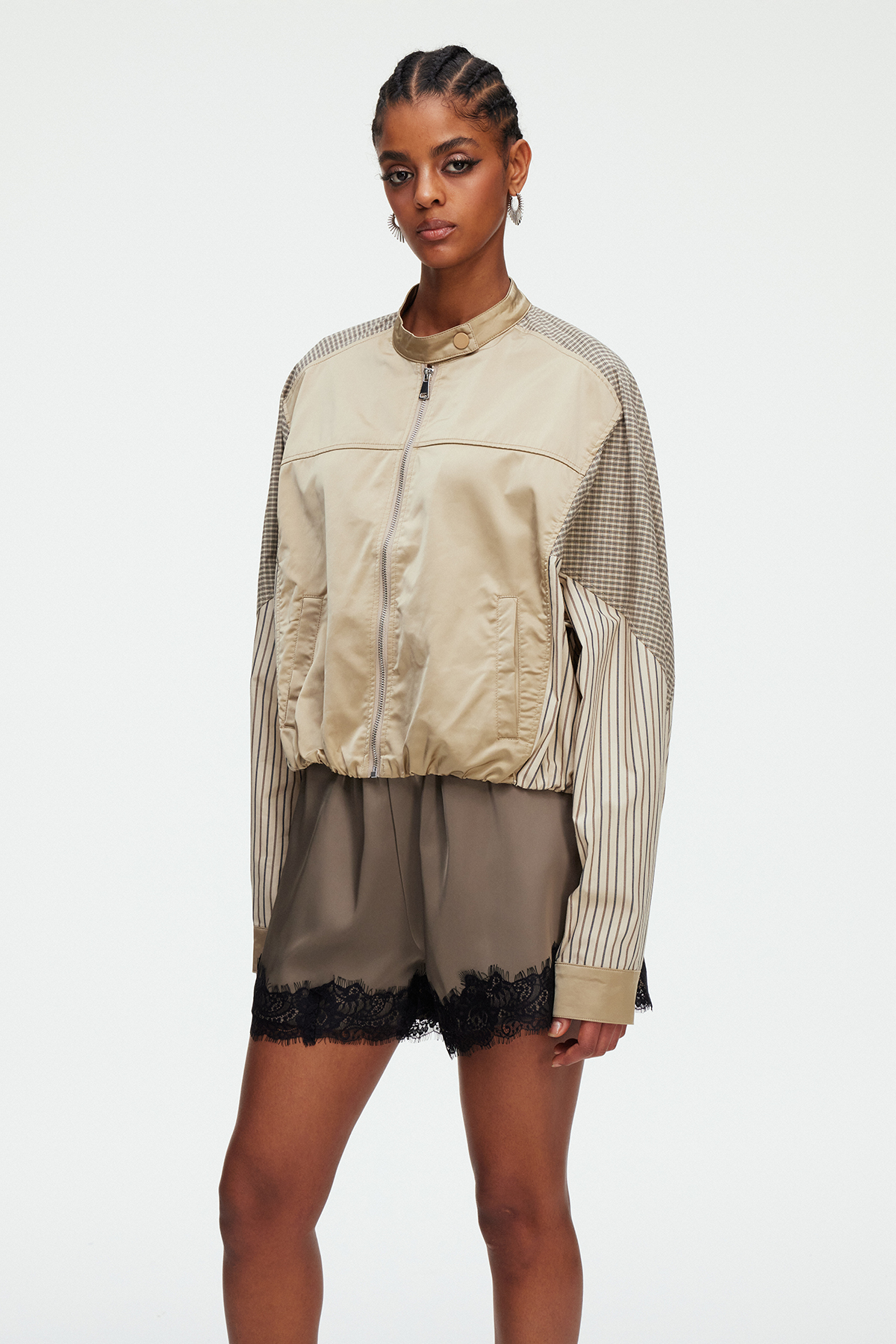 Maegan Stripe Jacket In Khaki