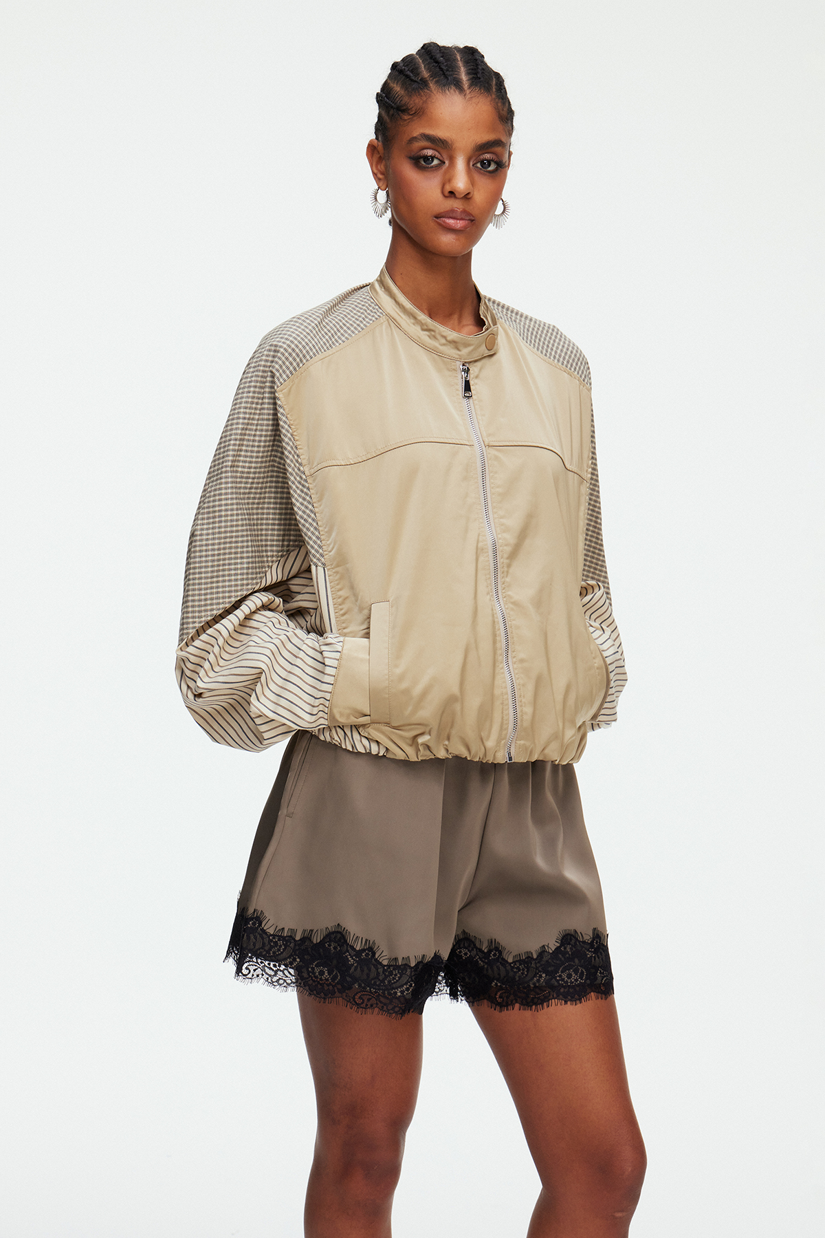 Maegan Stripe Jacket In Khaki