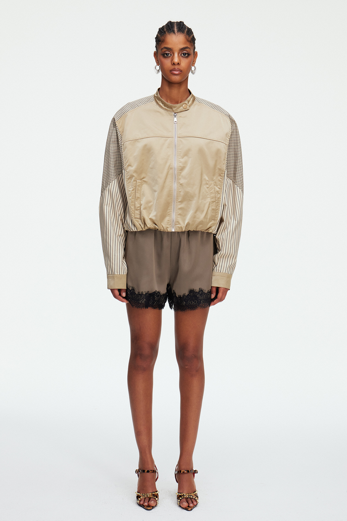 Maegan Stripe Jacket In Khaki