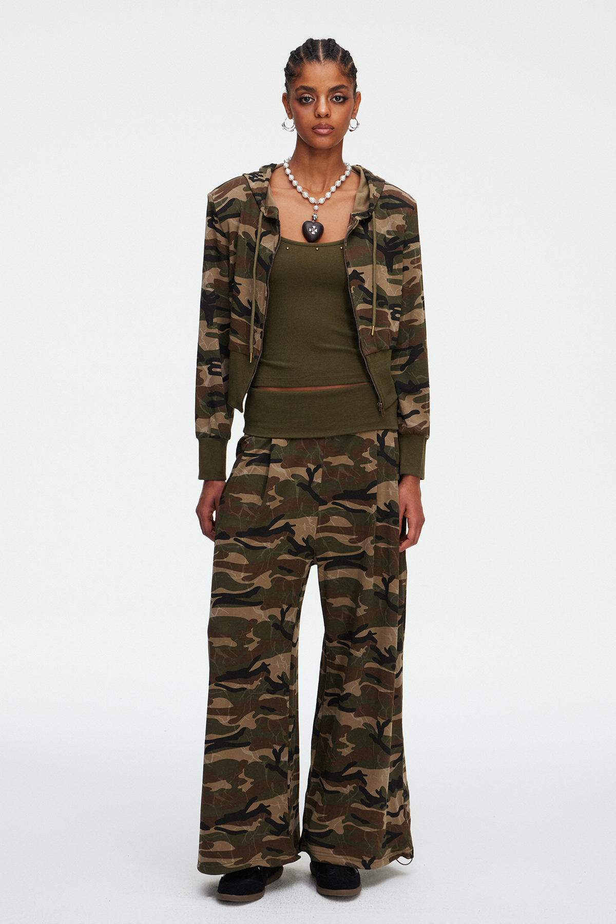 Maeghan Camouflage Three Piece Pants Set