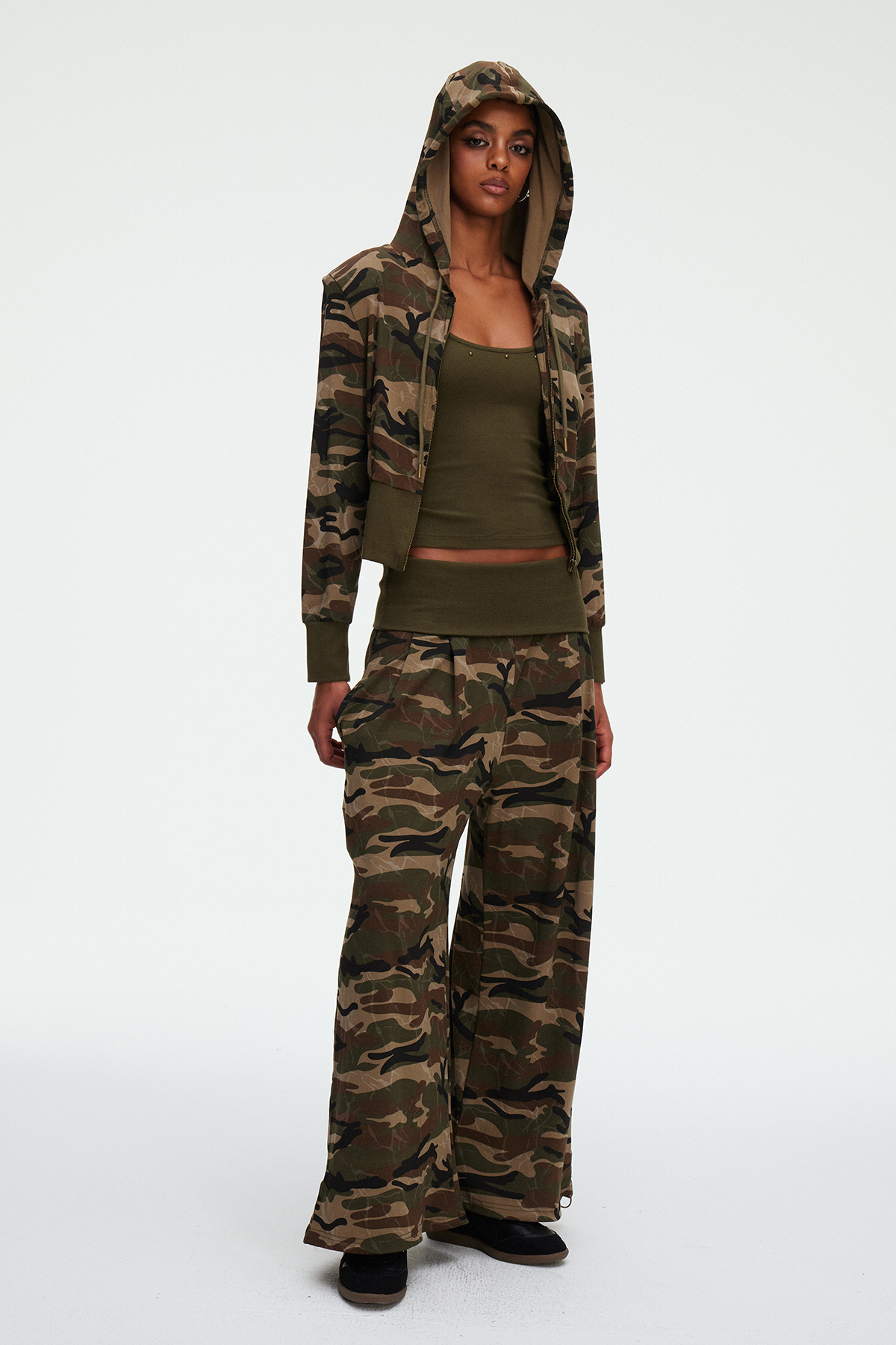 Maeghan Camouflage Three Piece Pants Set