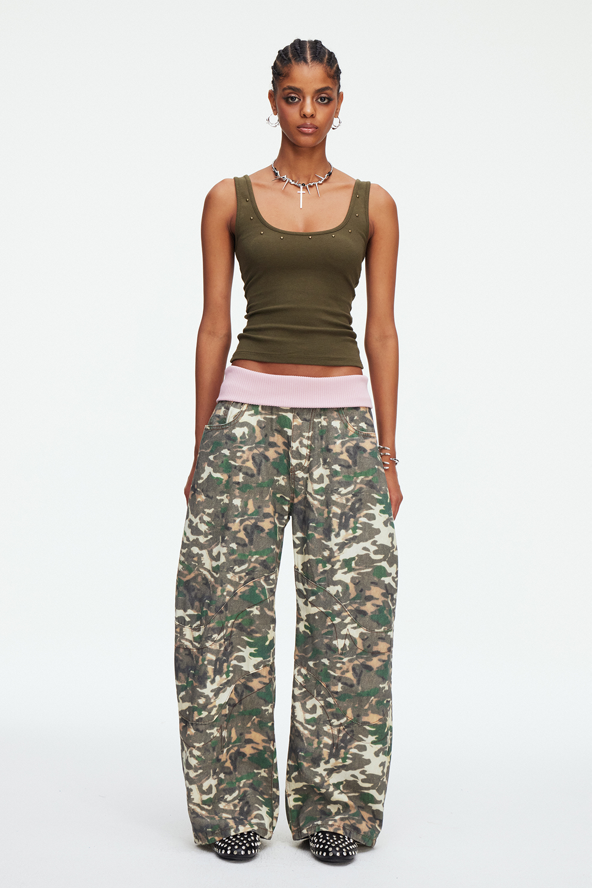 Maeghan Deconstruct Camouflage Jeans