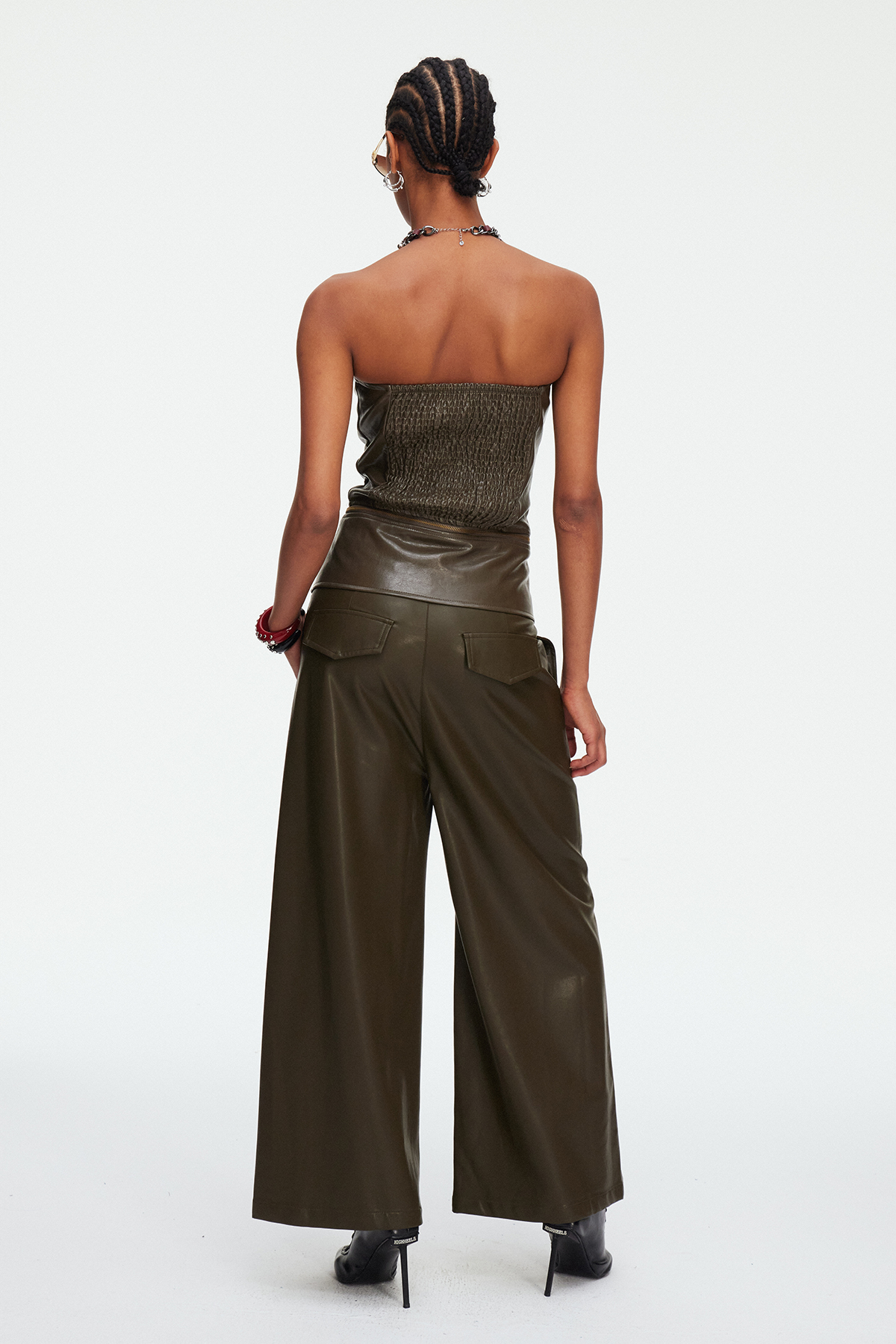 Maelgwn Strapless Leather Pants Set