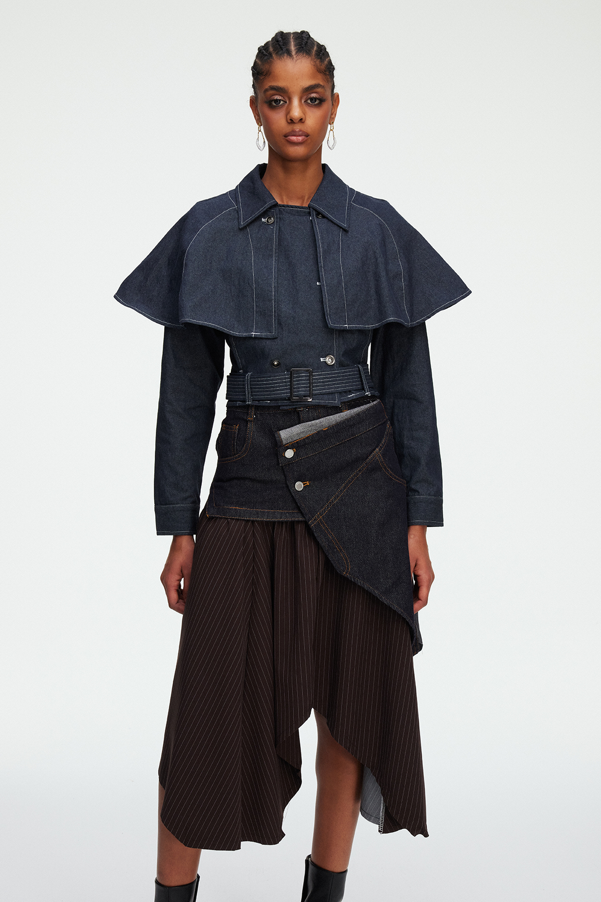 Maelys Shawl Denim Top